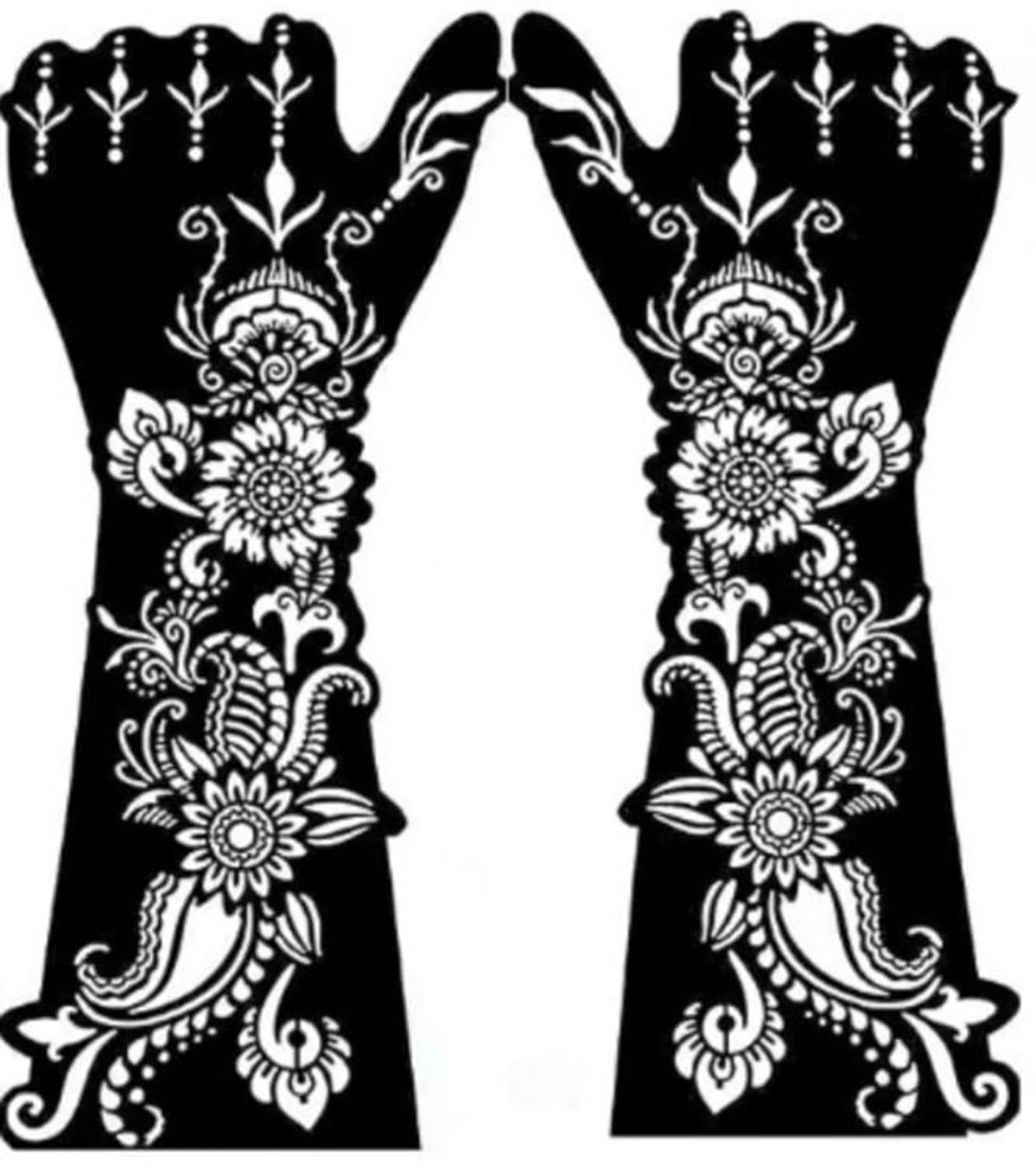 akkad Heena Mehndi Sticker for Hands & Feet – Reusable Henna Design Stencils for Women