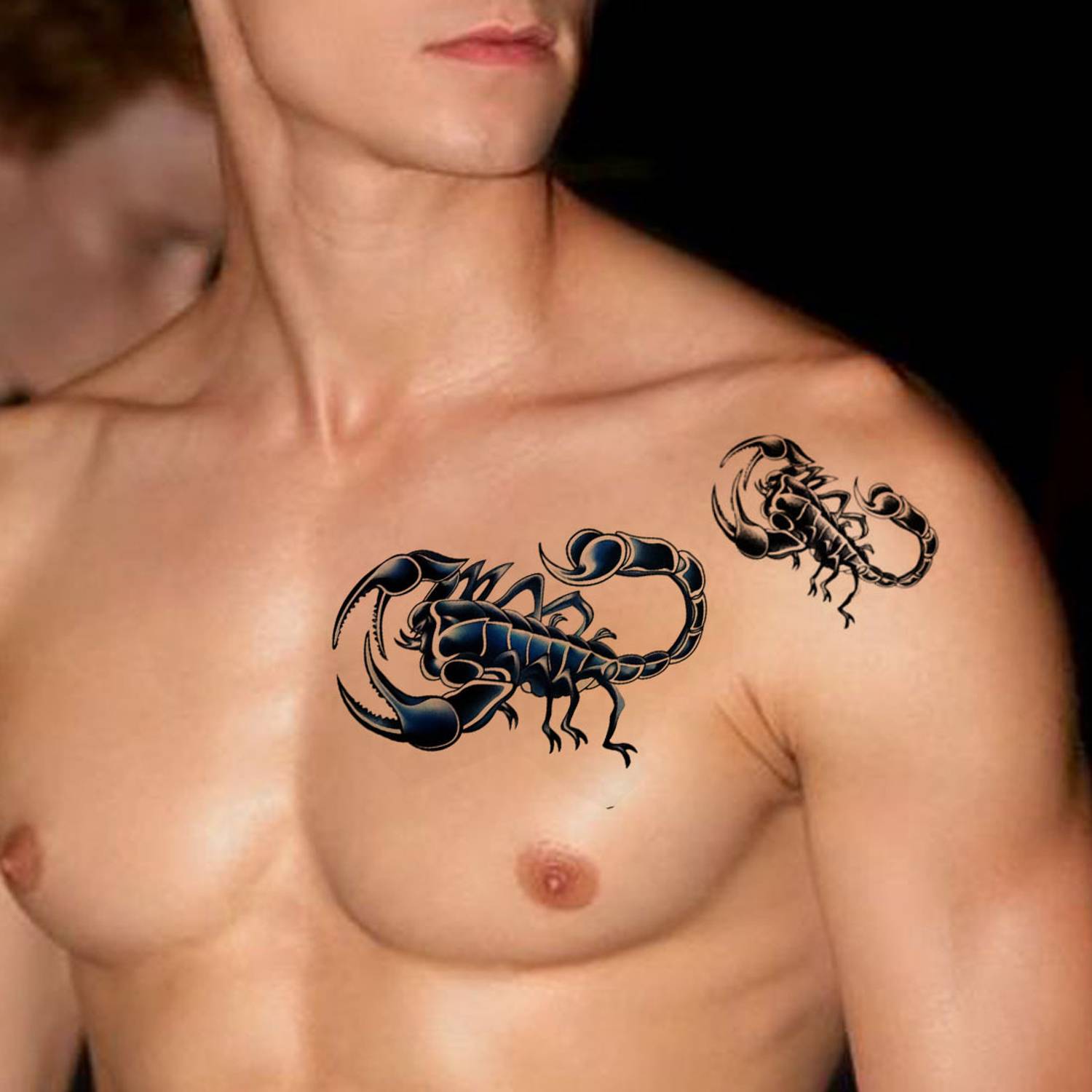 Buzzhub Danerous Blue Scorpion Temporary Tattoo For Waterproof Tattoo For Boys And Girls