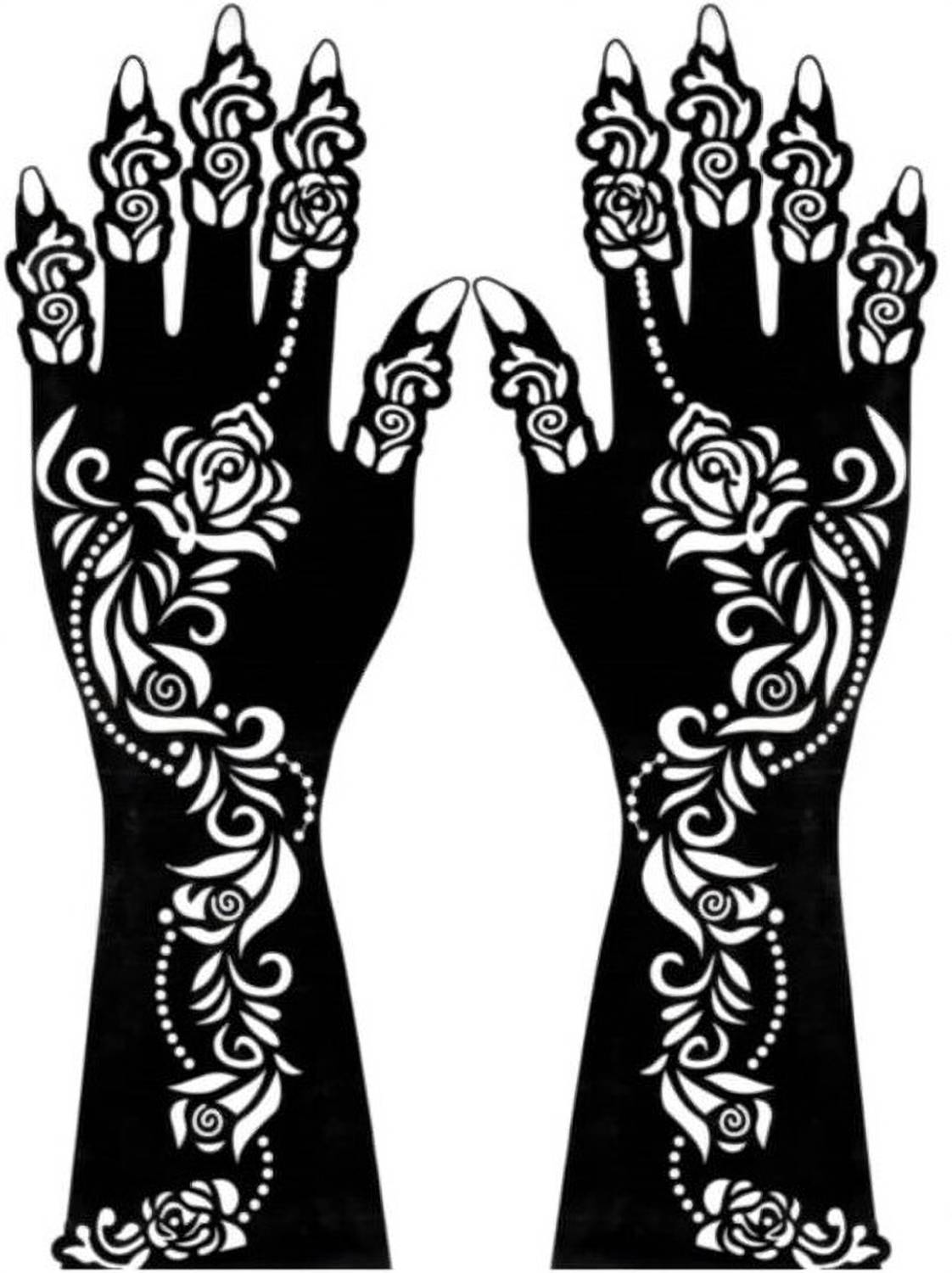 akkad Heena Mehndi Sticker for Hands & Feet – Reusable Henna Design Stencils for Women