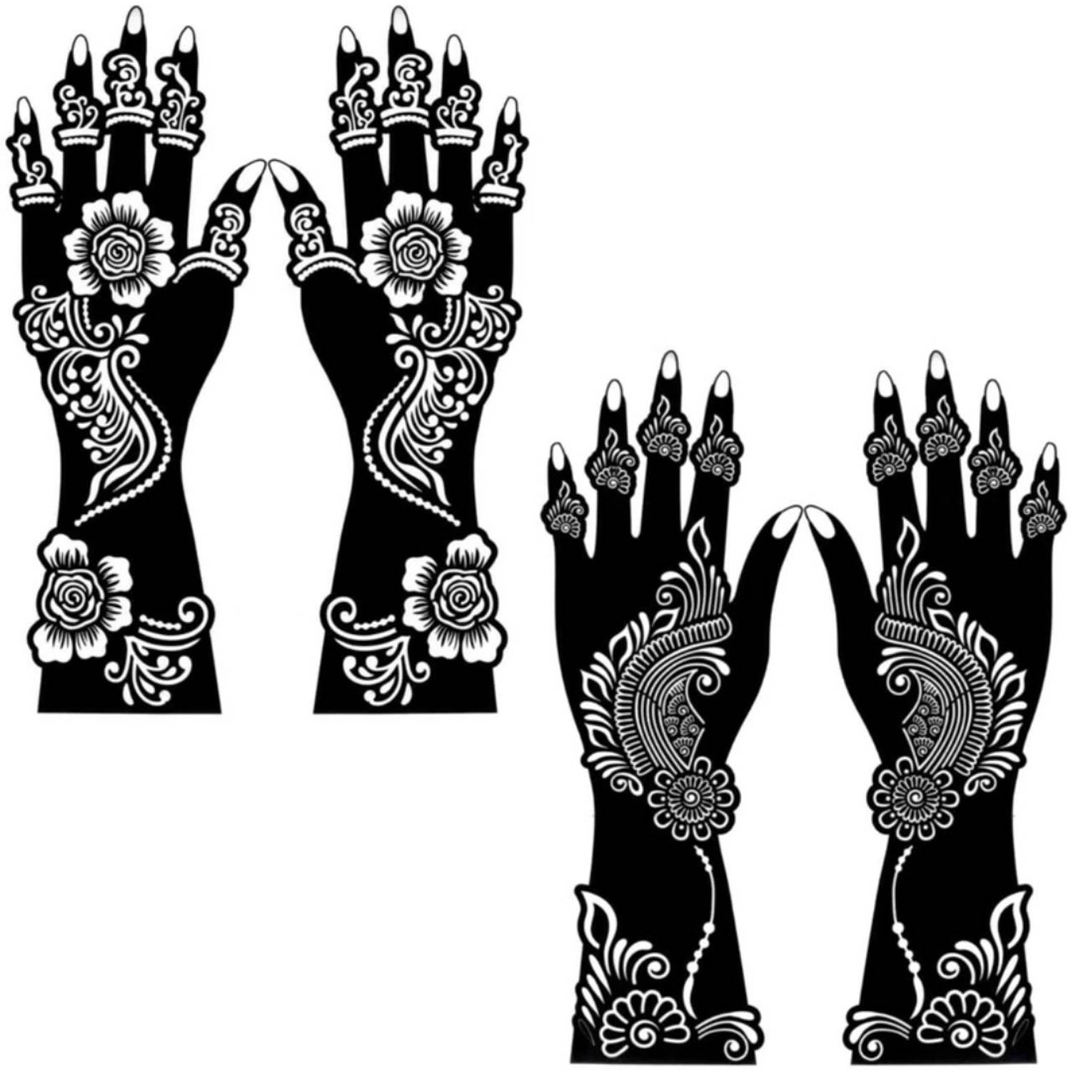 ARSRA sojat Mehndi Sticker for Hands & Feet – Reusable Henna Design Stencils for Women