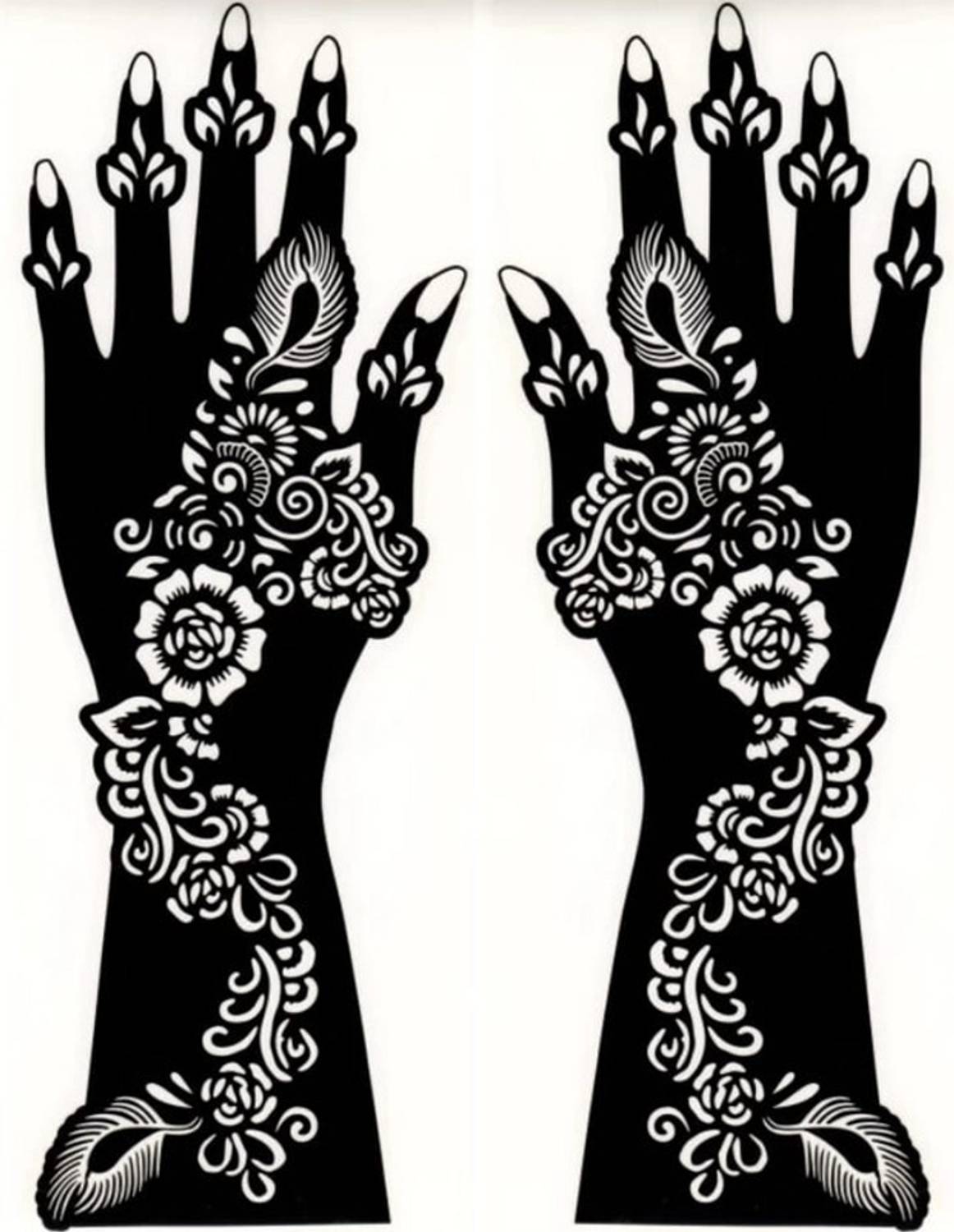 akkad Heena Mehndi Sticker for Hands & Feet – Reusable Henna Design Stencils for Women
