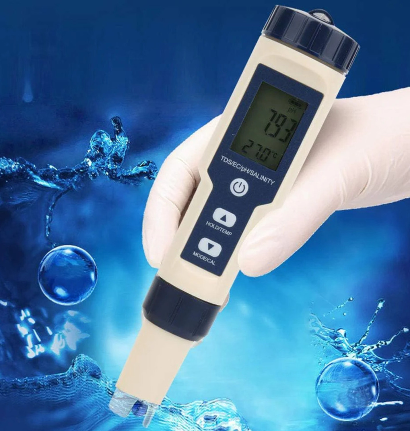 Image of Real Instruments 5 in 1 Function Water Quality Testing Meter PH Digital TDS Meter