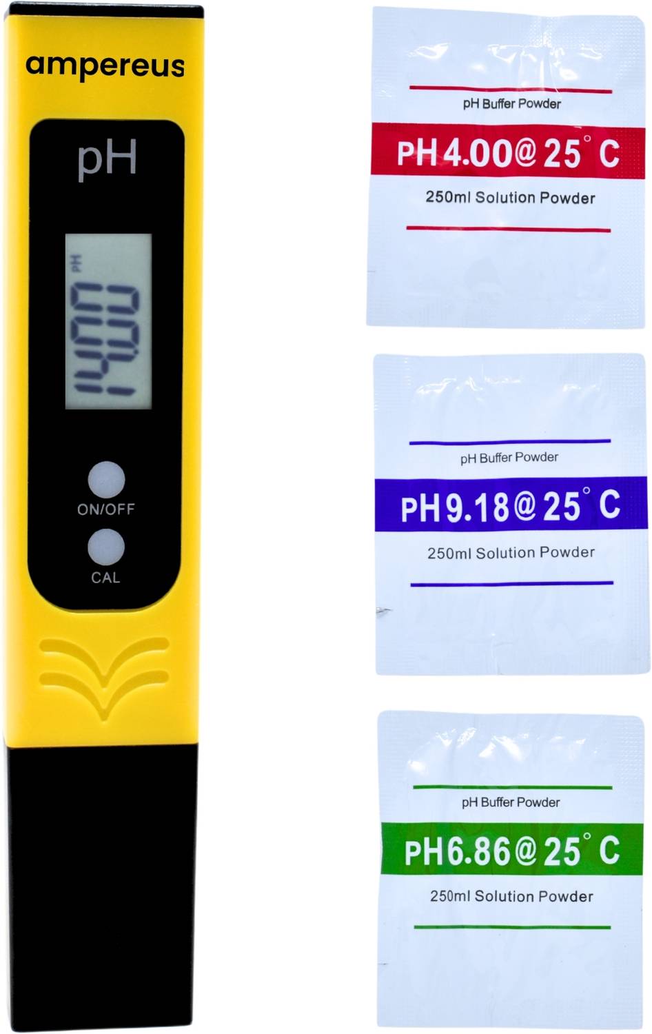 AMPEREUS Auto Yellow pH Meter for Water - Accurate Water pH Meter for Testing & Analysis Digital TDS Meter