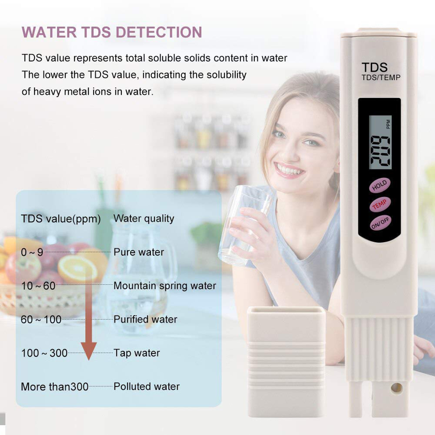 Image of Morwater Digital TDS Meter Water Tester for Measuring Tds /Temp with Carry Case (0-999ppm) Digital TDS Meter