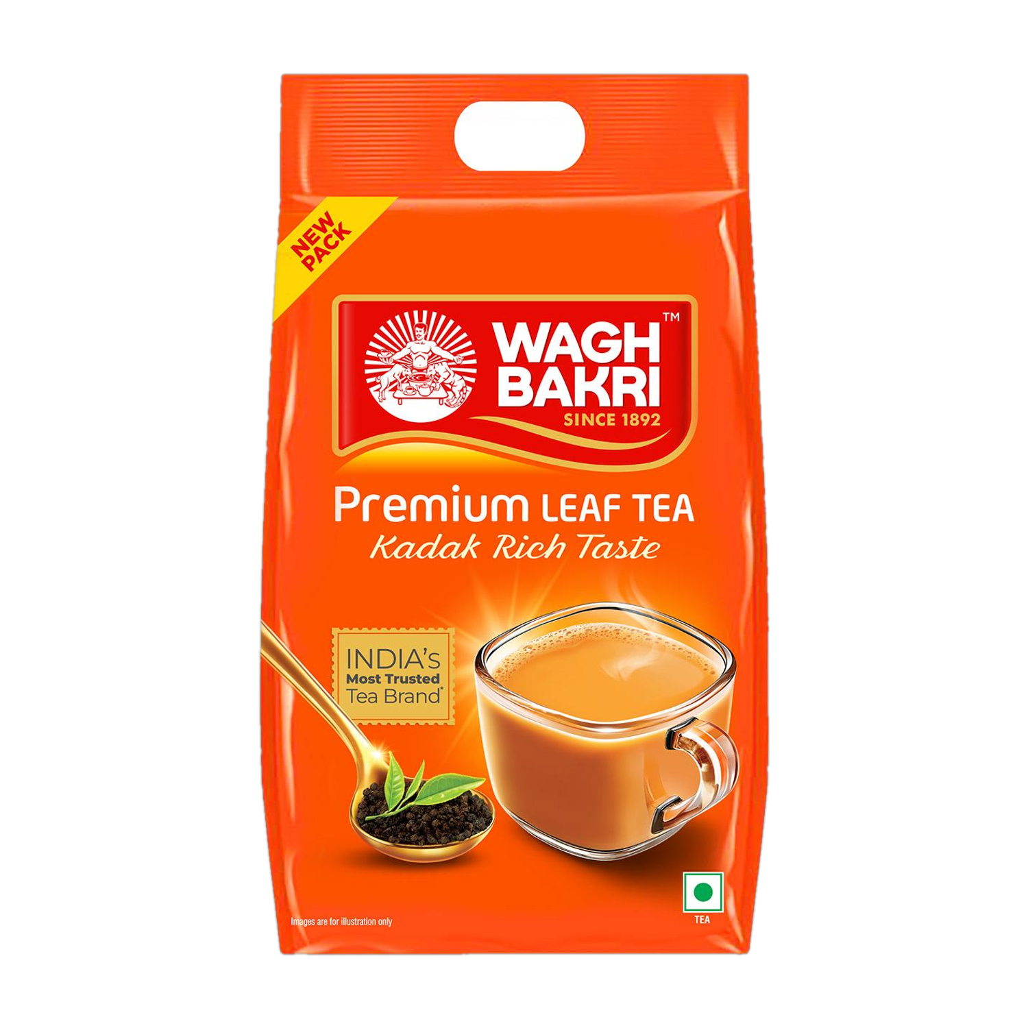 Image of Waghbakri Premium Assam Leaf Tea Bold, Aromatic Kadak Chai Tea Pouch