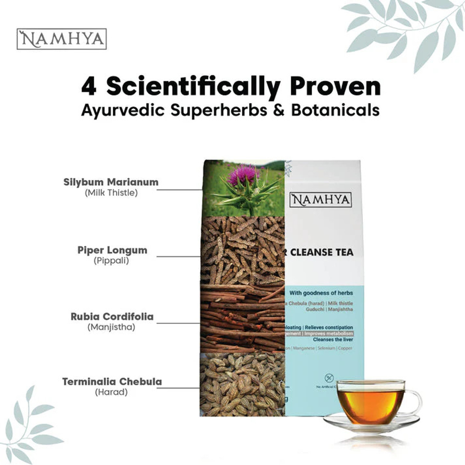 Image of NAMHYA FOODS Namhya Liver Cleanse Tea | Liver Detox | Helps with Fatty Liver Detox | (Pack 2) Unflavoured Herbal Tea Pouch