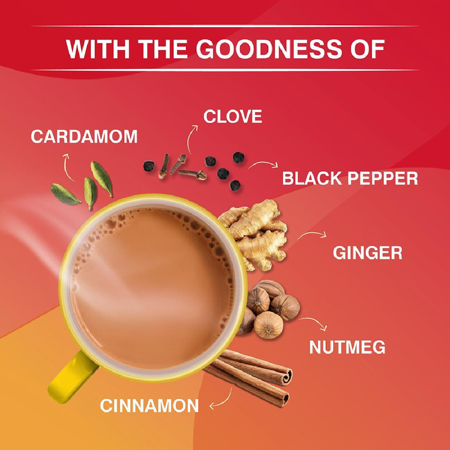 Image of Red Label Instant Masala Chai premix - 13g*10 sachets Masala Tea Box
