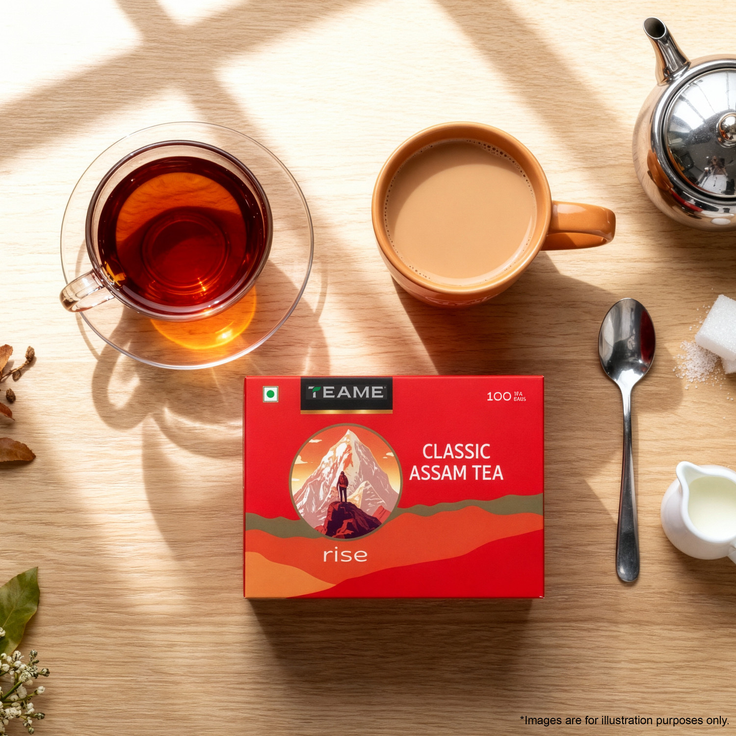 Image of TE-A-ME Classic Assam Black Tea, 2g of Premium Assam Tea in Each Unflavoured Black Tea Bags Box