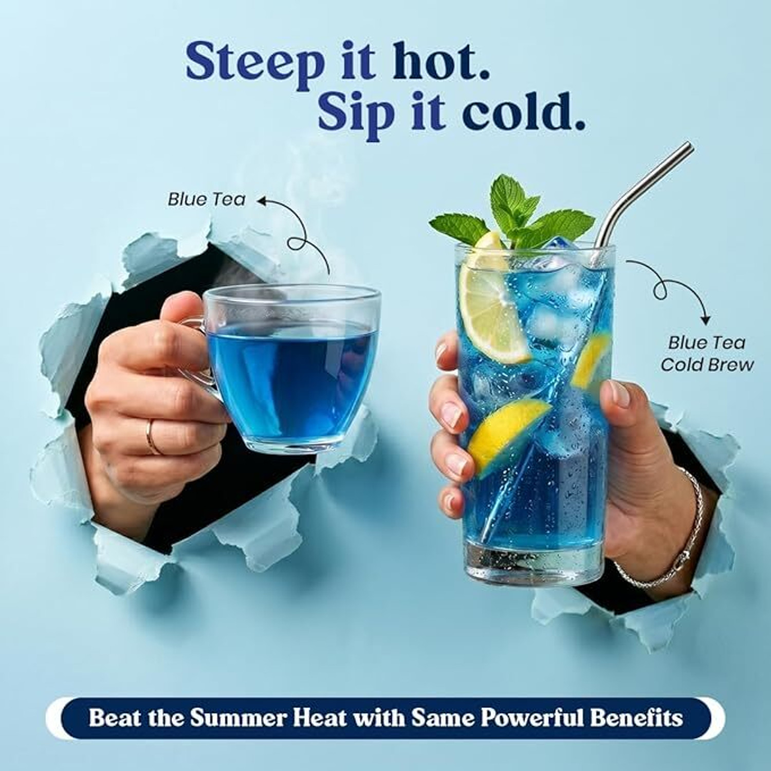 Image of Shrinika BLUE TEA Butterfly Pea Flower Tea | Antioxidant | Weight Loss | Caffeine Free Herbs Blue Tea Box