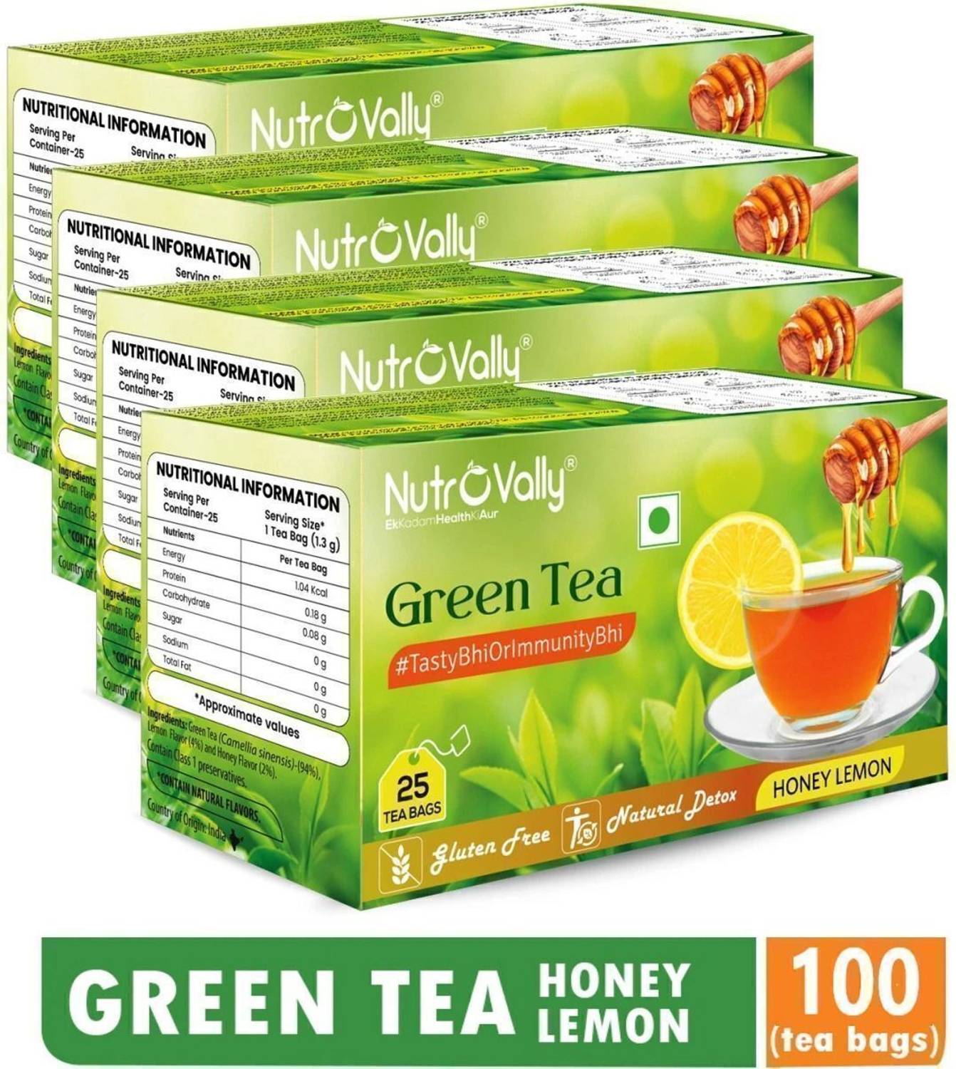 NutroVally Lemon Honey Green for weight loss with Premium green l