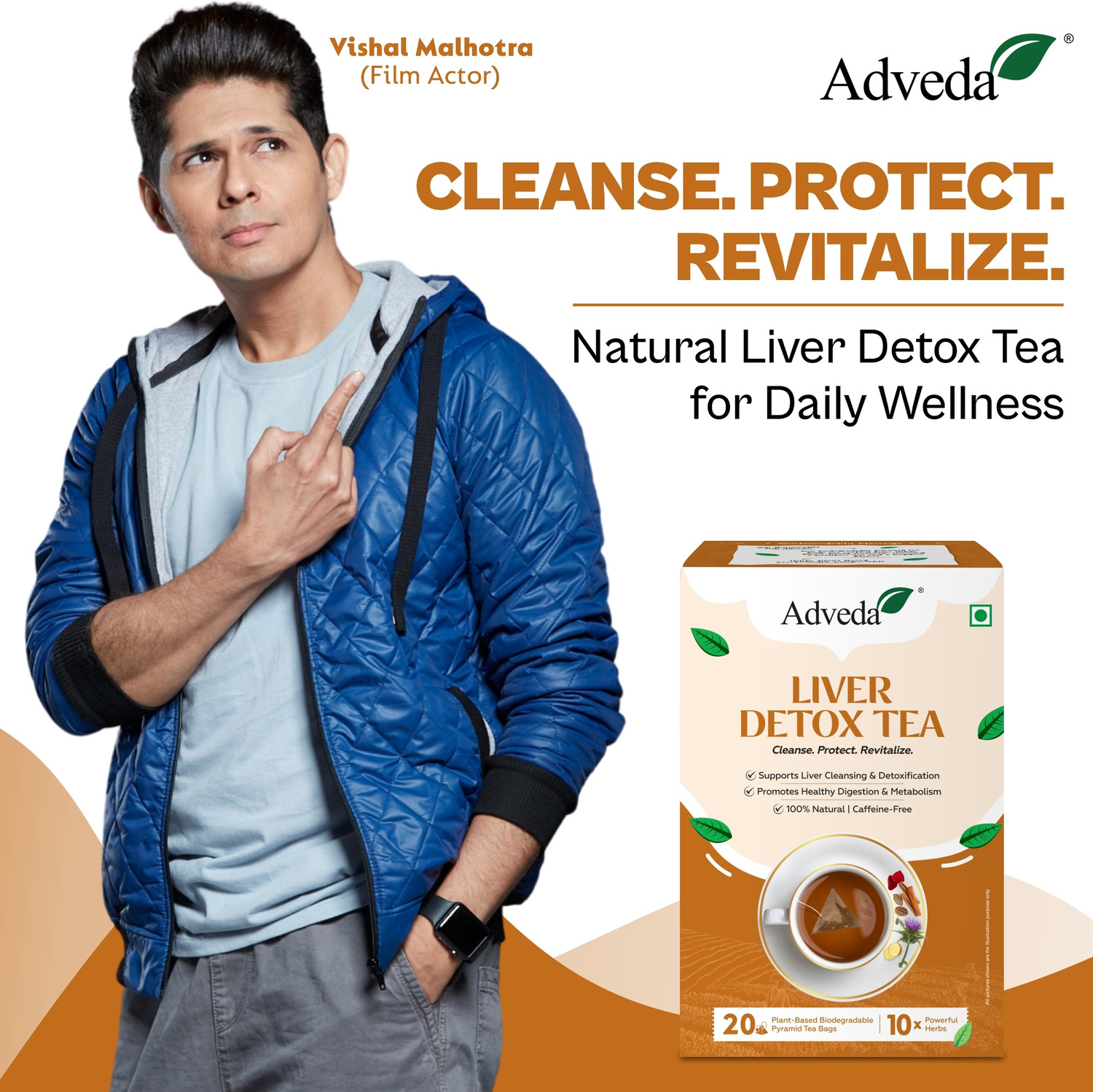 Image of Adveda Liver Detox Herbal Tea- 20 Tea Bags | Daily Liver Cleanse & Toxin Flush Tea Herbal Tea Box
