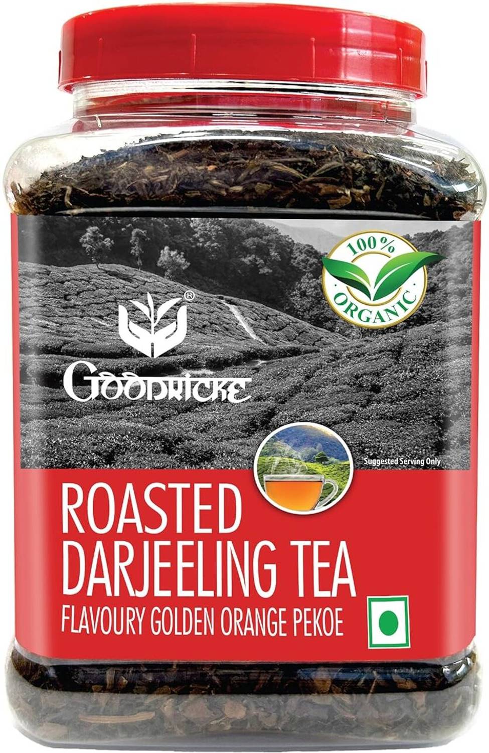 Goodricke Roasted Organic Darjeeling Tea Jar- 250gm 100% Organi