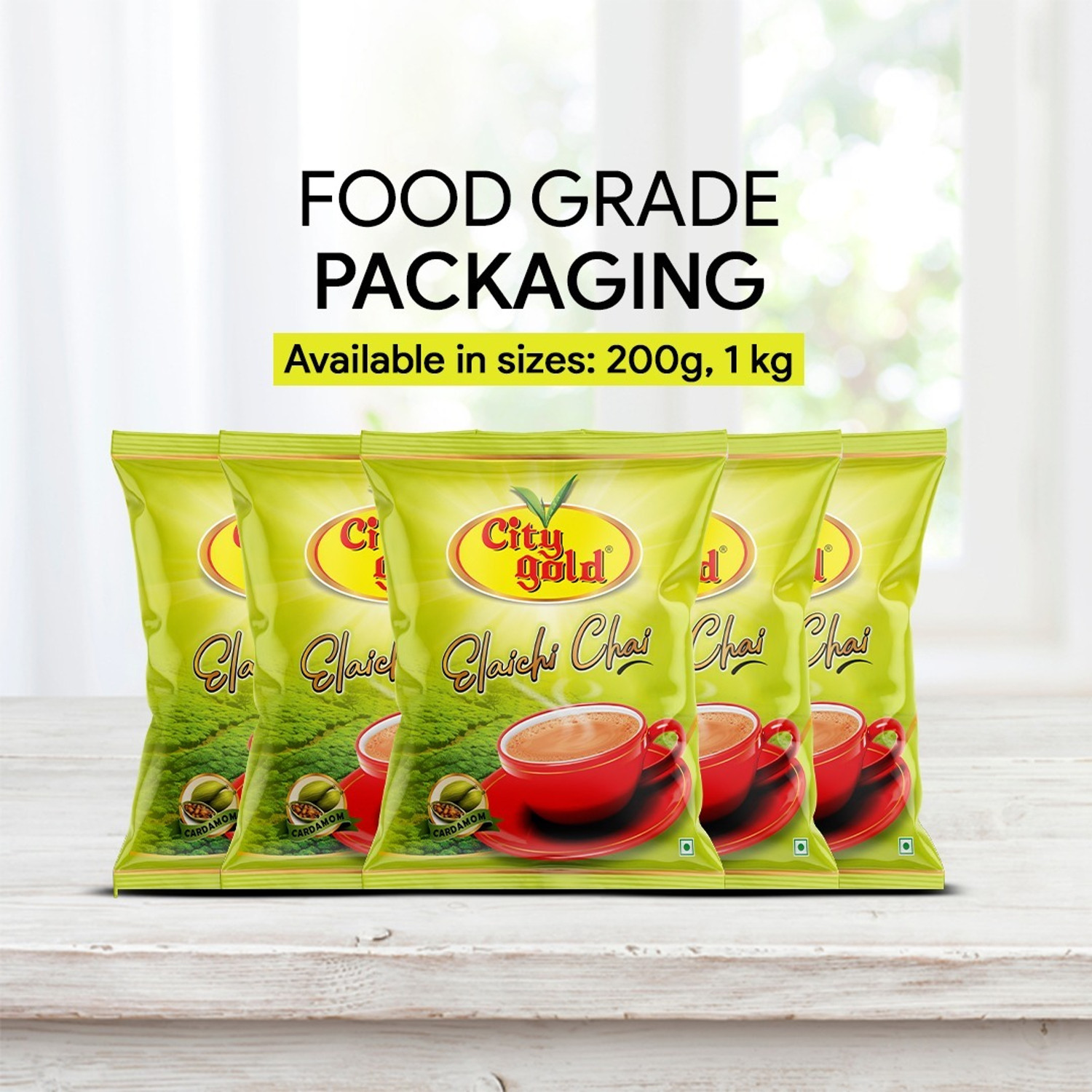 Image of CITYGOLD Tea Elaichi Chai CTC Cardamom Tea 1 KG Flavoured Tea - Tea Pouch