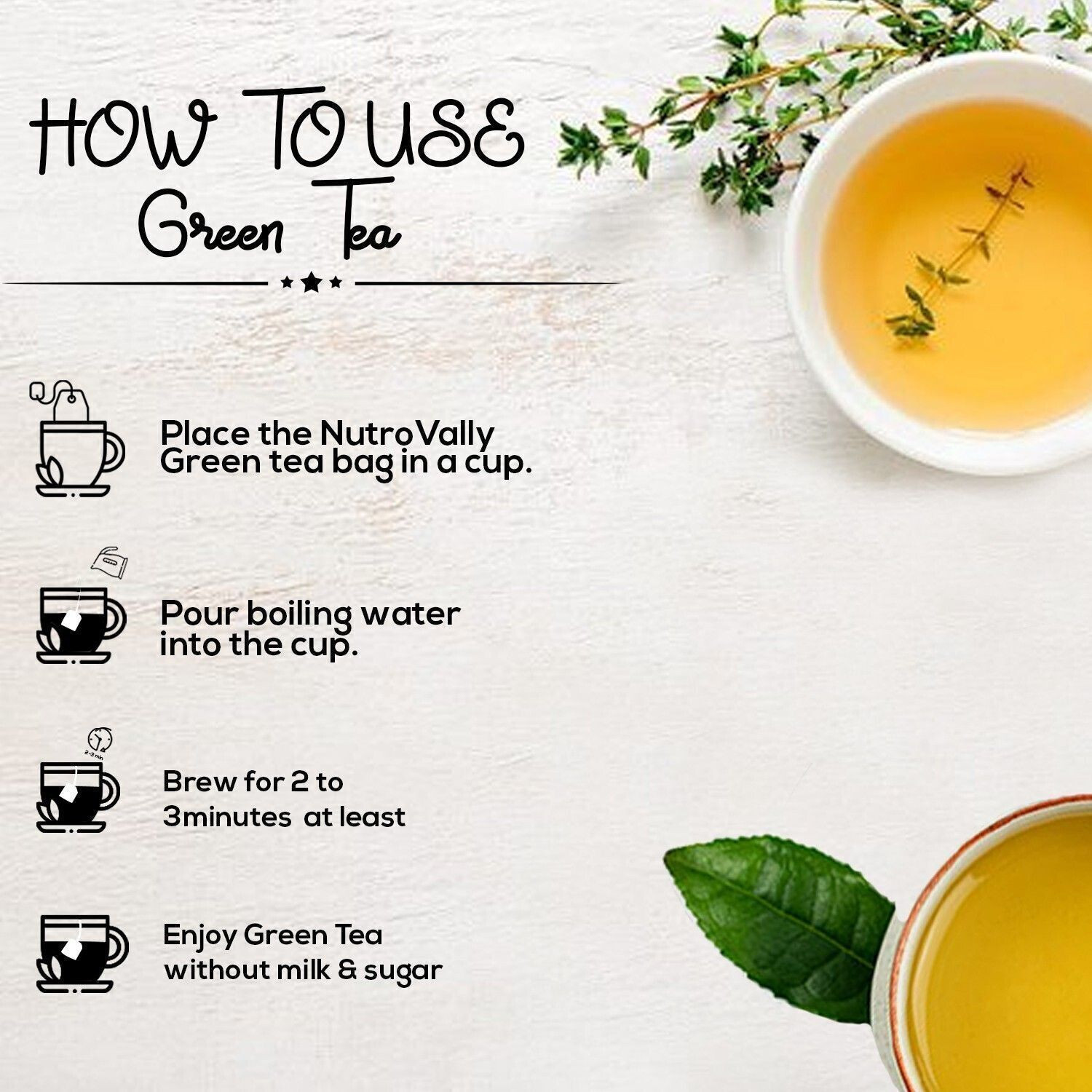 Image of NutroVally for weight loss & Build Immunity | Premium tea leaves with Active Ingredients Lemon Green Tea Bags Box