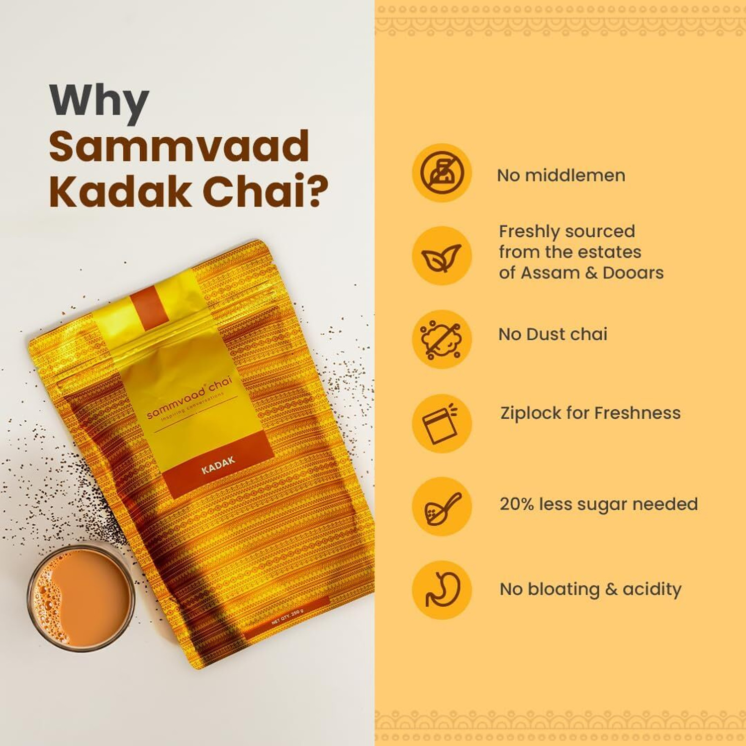 Image of Sammvaad Kadak Assam CTC Tea Black Tea Pouch