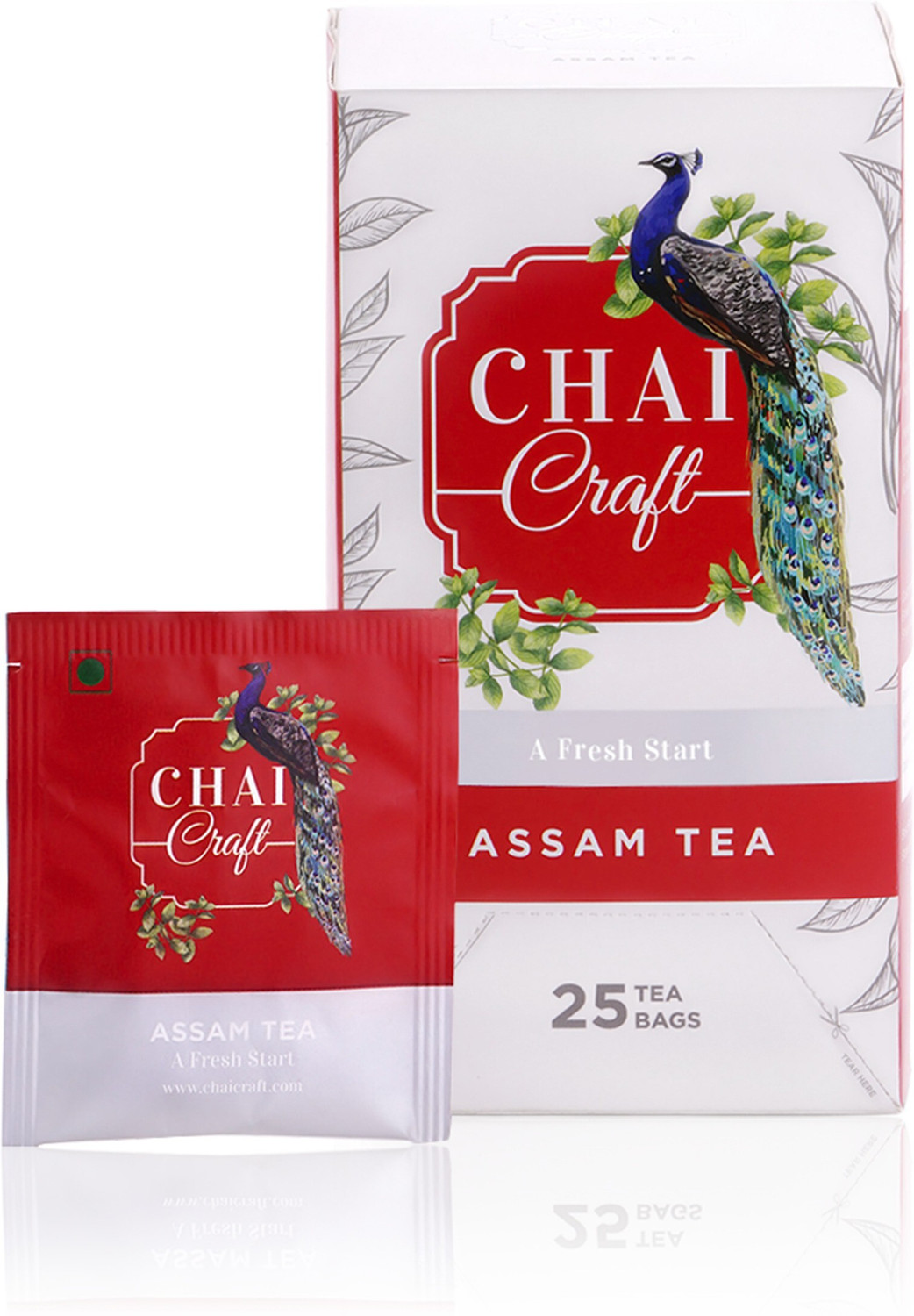 Image of Chai Craft Assam Tea, Brisk and Robust Black Tea, 25 Tea Bags Unflavoured Black Tea Bags Box