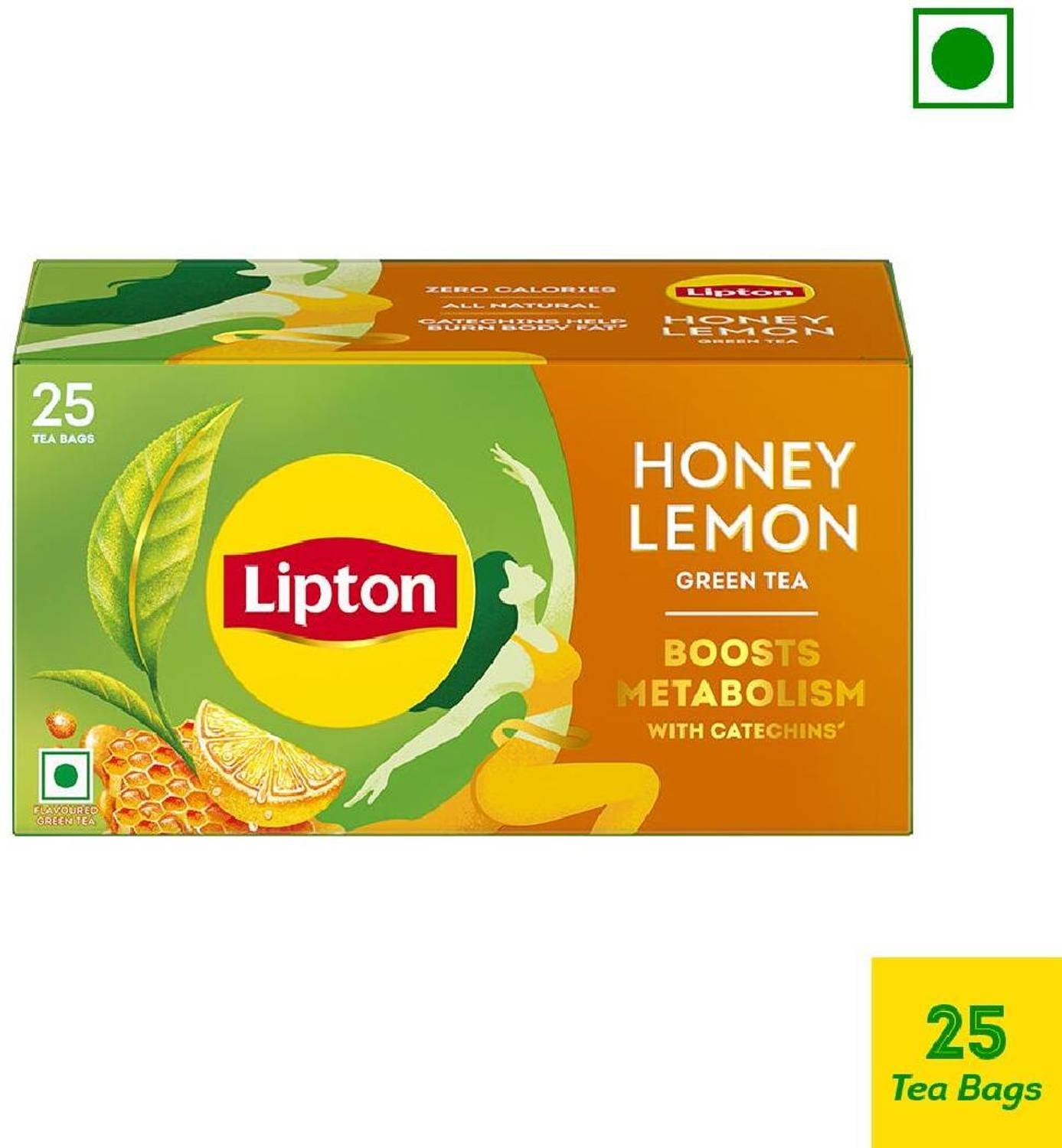 Lipton Honey, Lemon Green Tea Bags Box