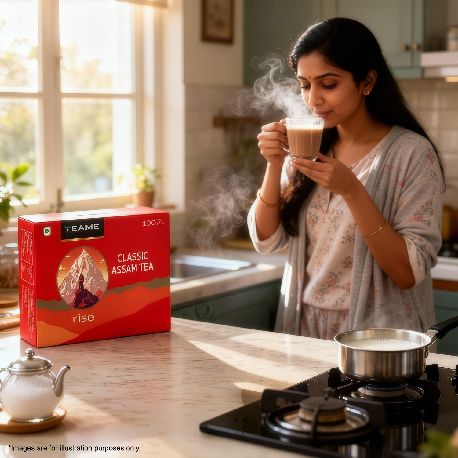 Image of TE-A-ME Classic Assam Black Tea, 2g of Premium Assam Tea in Each Unflavoured Black Tea Bags Box