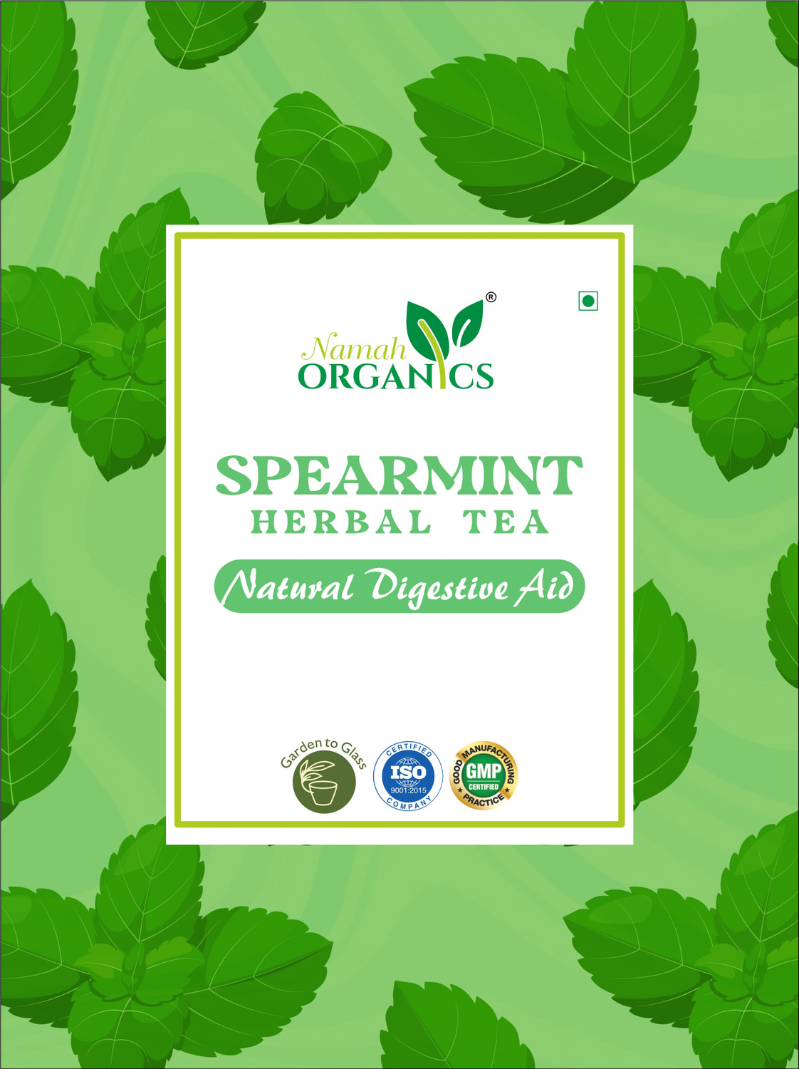 Image of Namah Organics Pure Spearmint Herbal Tea Leaves 100% Natura,lRich in antioxidants for PCOD /PCOS Mint Herbal Tea Vacuum Pack