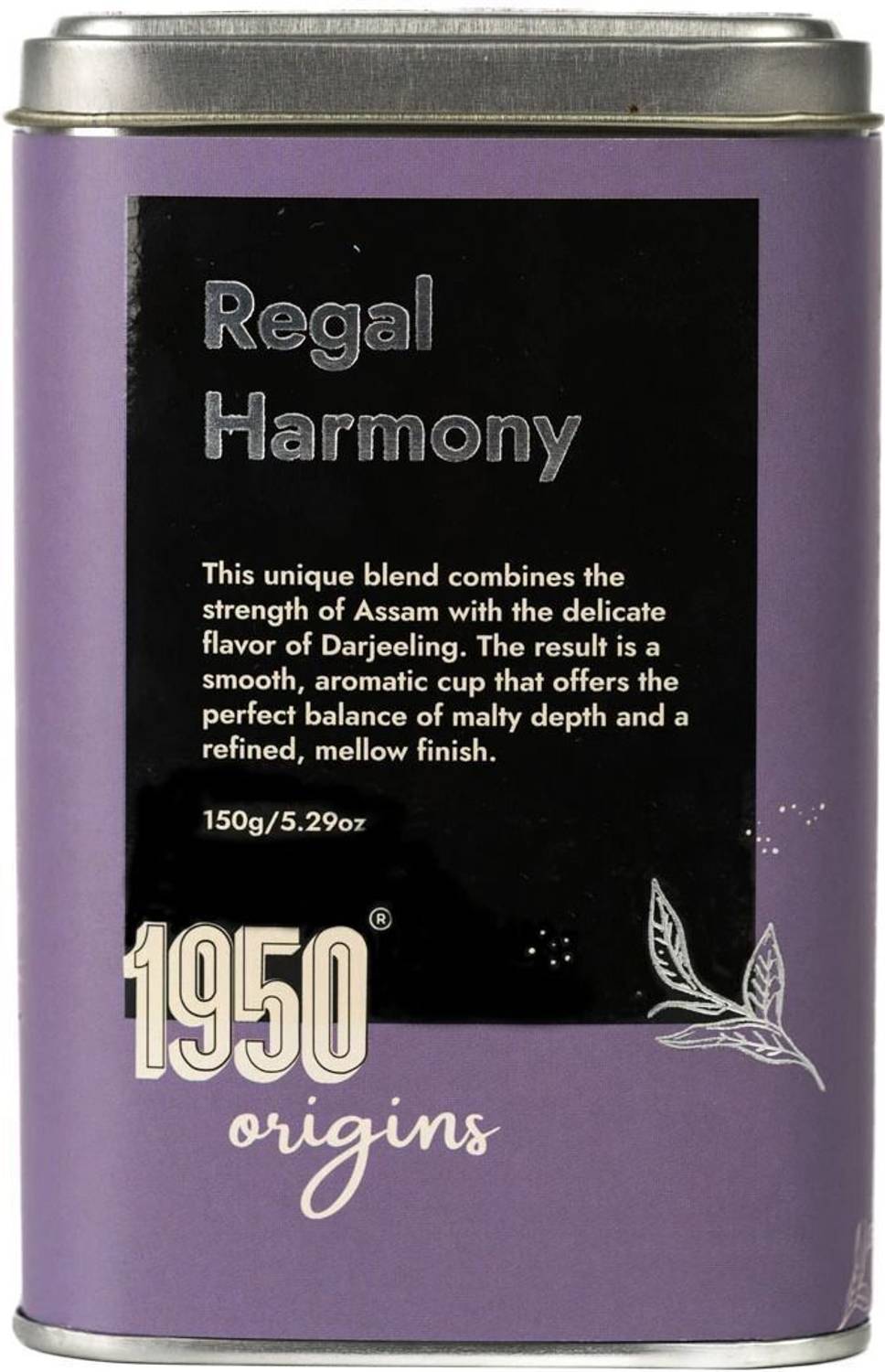 1950 Origins Regal Harmony|Premium Assam-Darjeeling Tea|Natural Loose Leaf Tea|Fresh&Aromatic Unflavoured Black Tea Tin