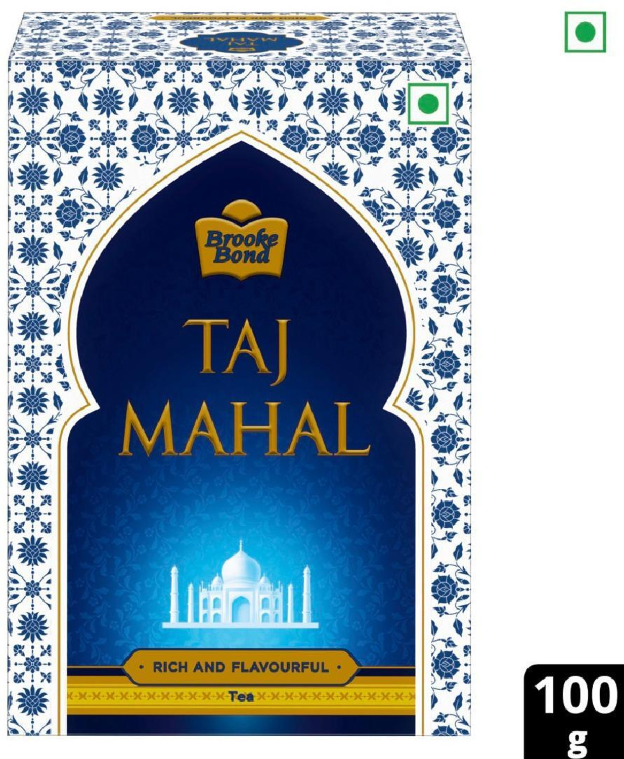 Image of Taj Mahal Tea 100 g- Rich and Flavourful Chai - Premium Leaf Tea Black Tea Box