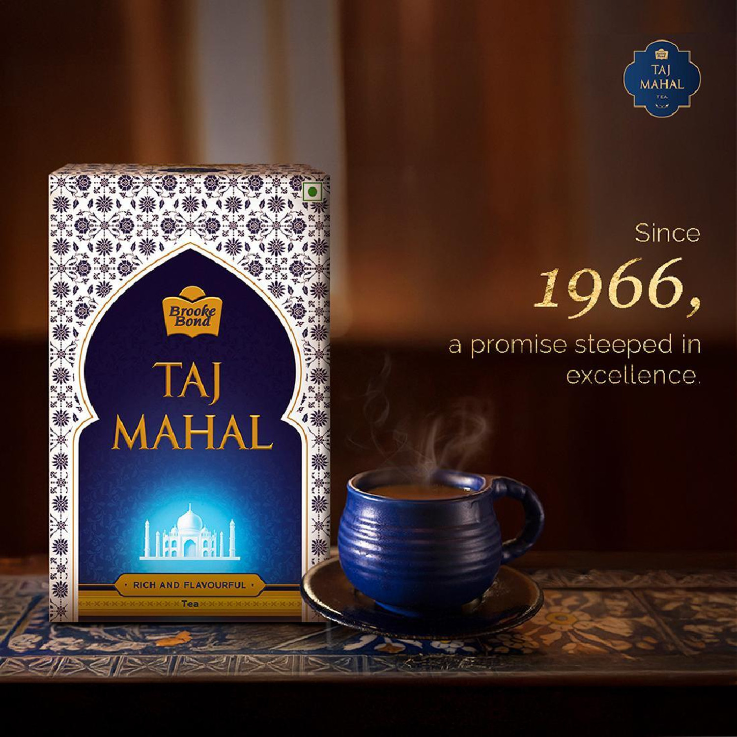 Image of Taj Mahal Tea 100 g- Rich and Flavourful Chai - Premium Leaf Tea Black Tea Box