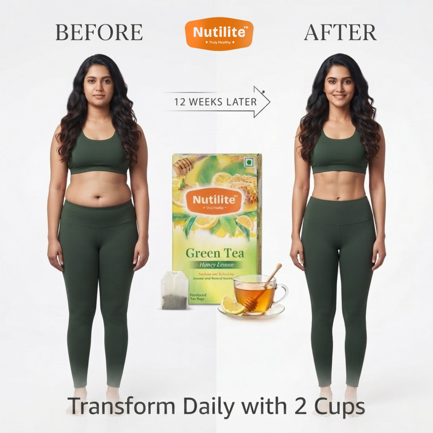 Image of Nutilite Honey Lemon Green Tea Bags│Slimming Green Tea for Boost Immunity and Digestion│ Honey, Lemon Green Tea Bags Box
