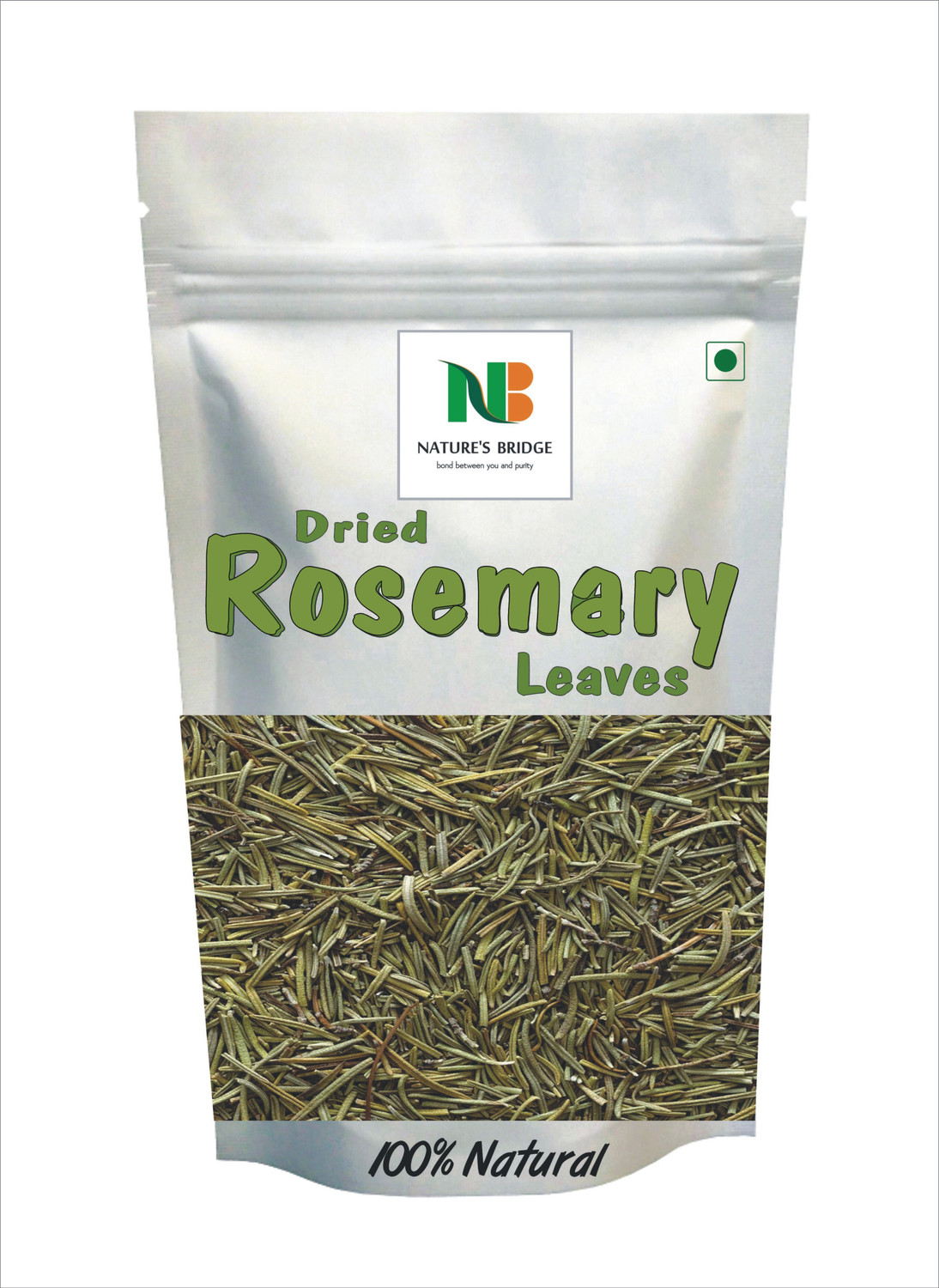 Image of Nature's Bridge Rosemary Dried Leaves | Dry Rosemary - For Hair Growth & Rosemary Tea - 50 Gm Unflavoured Herbal Infusion Tea Pouch