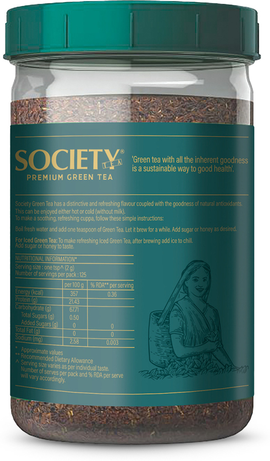 Image of Society Premium Green Tea Plastic Bottle (250 g)