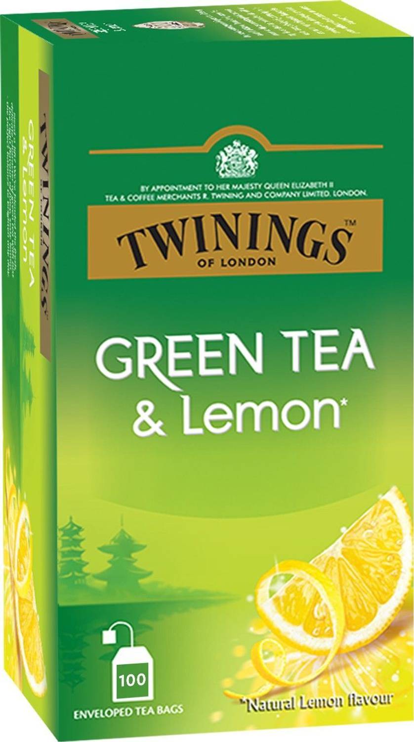 TWININGS Green Tea & Lemon, Deliciously Sweet & Tangy Lemon Lemon Green Tea Bags Box