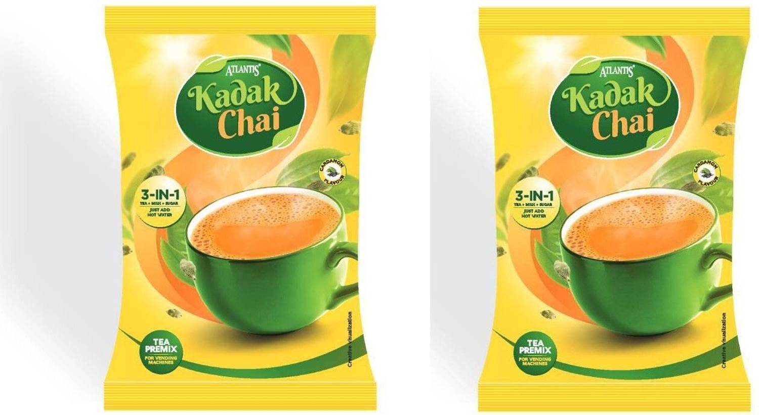 ATLANTIS 3 in 1 Kadak Cardamom Tea Premix (Contains Tea, Milk and