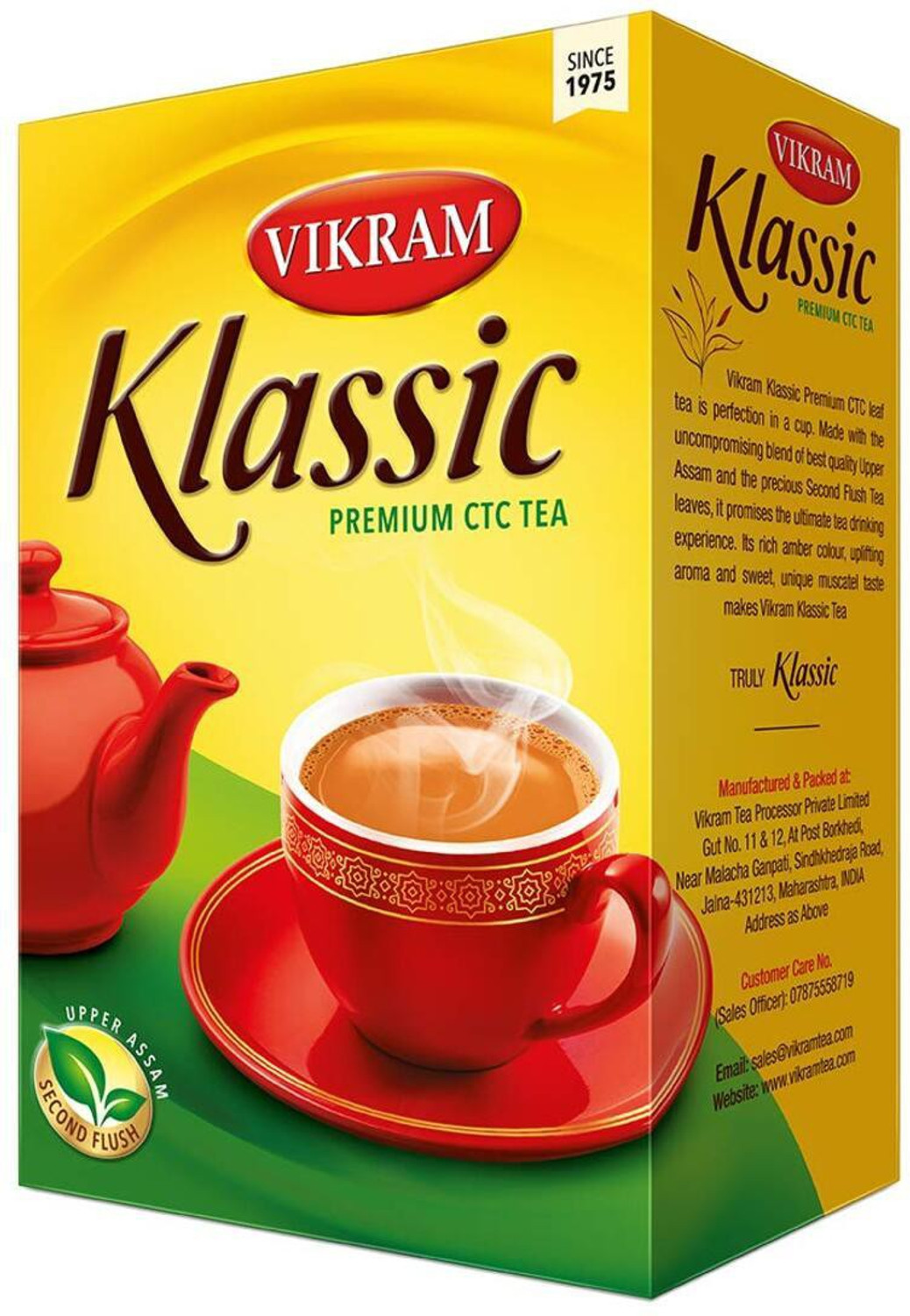 Image of Vikram Klassic Premium CTC Leaf Tea 500 Gram Pack Tea Box