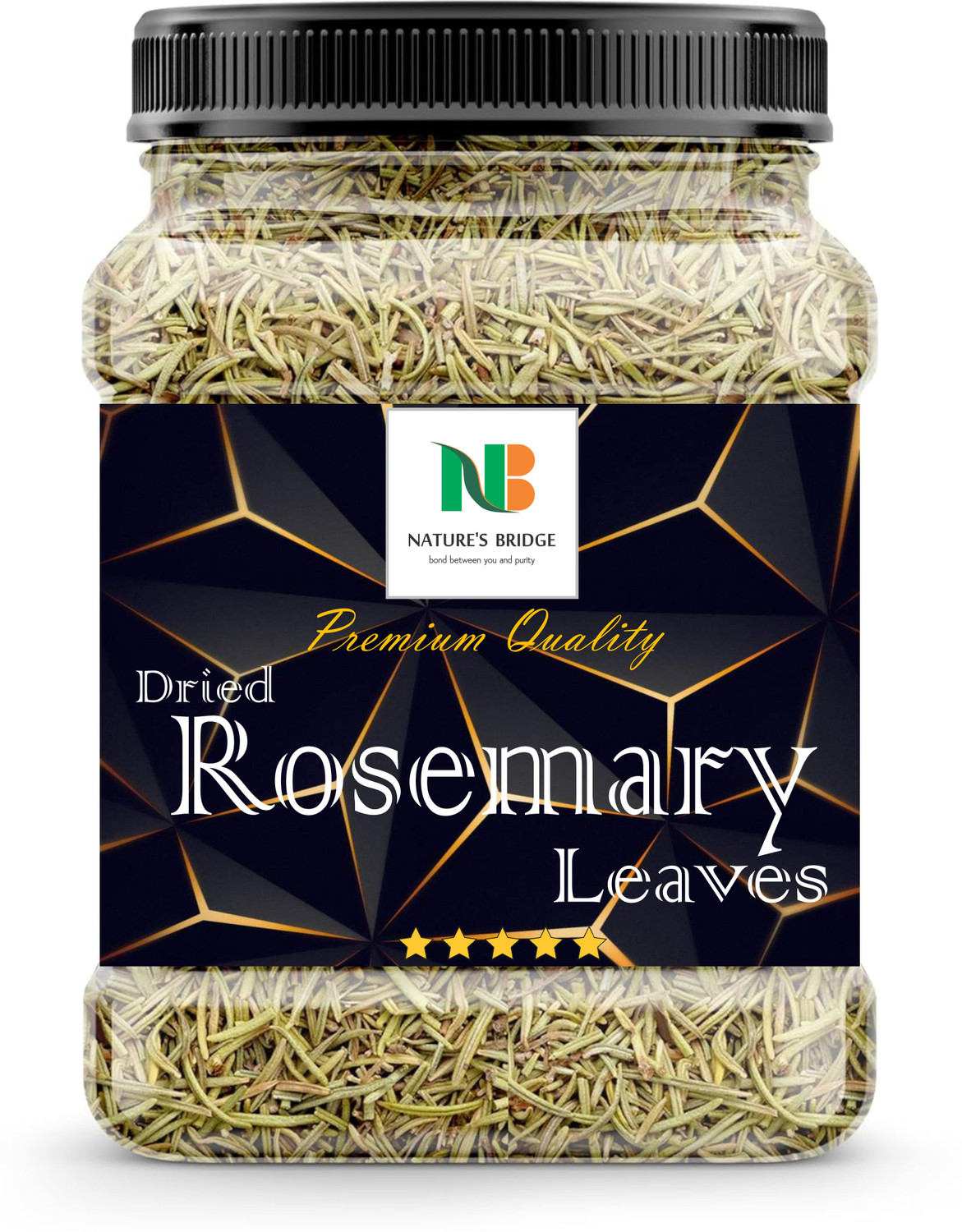 Image of Nature's Bridge Rosemary Dried Leaves | Dry Rosemary - For Hair Growth & Rosemary Tea 50 Gm Jar Unflavoured Herbal Infusion Tea Plastic Bottle