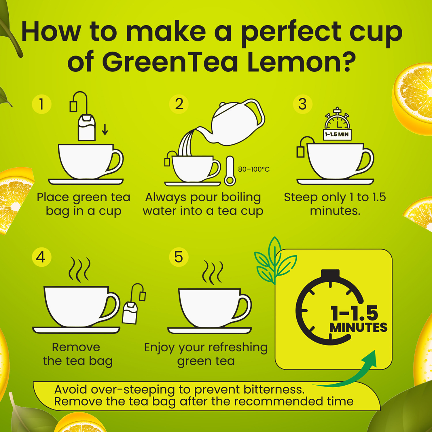 Image of NutroVally Premium Green Tea with Lemon | Weight Loss, Immunity Booster Rich Tea Leaves | Lemon Green Tea Bags Box