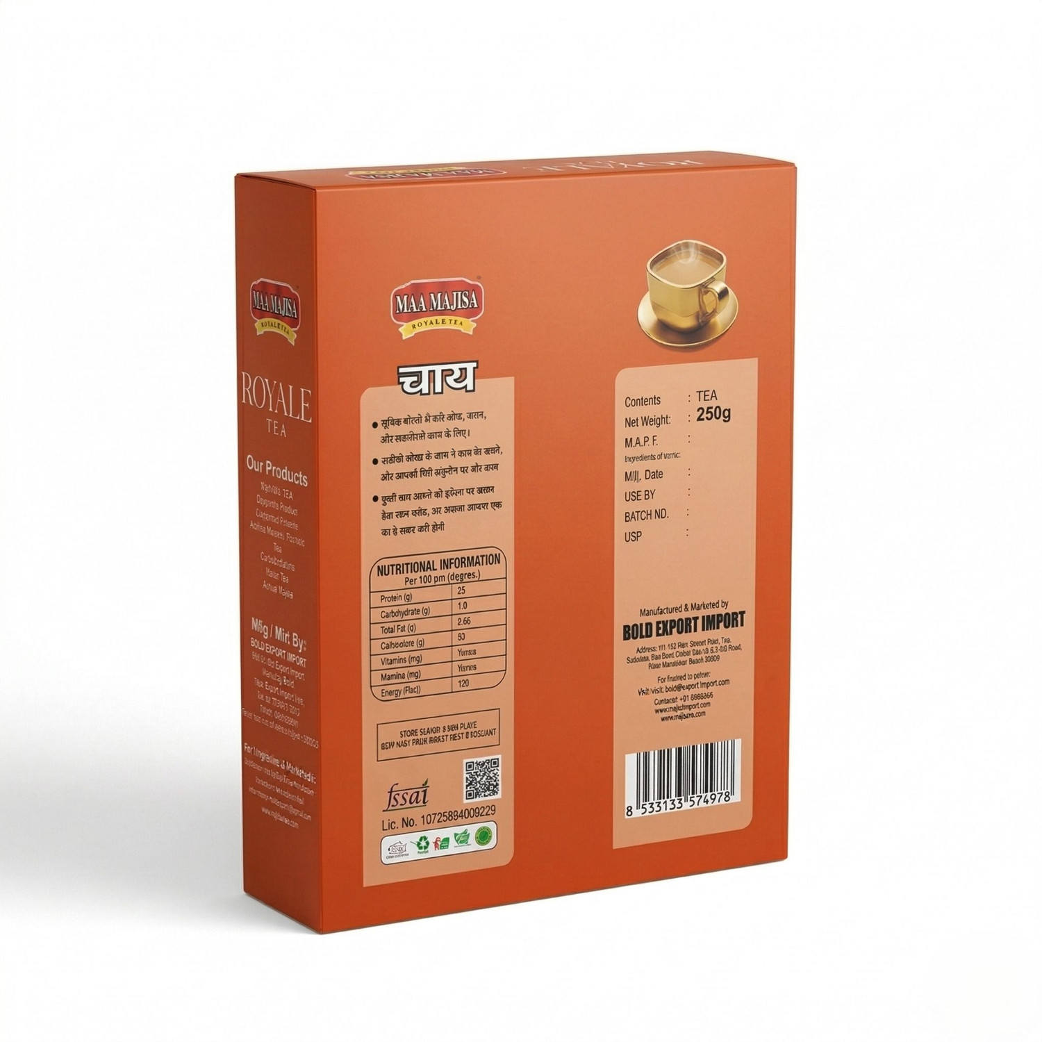 Image of MAAMAJISA Assam Premium Strong Royal Tea Kadak Chai Tea Box