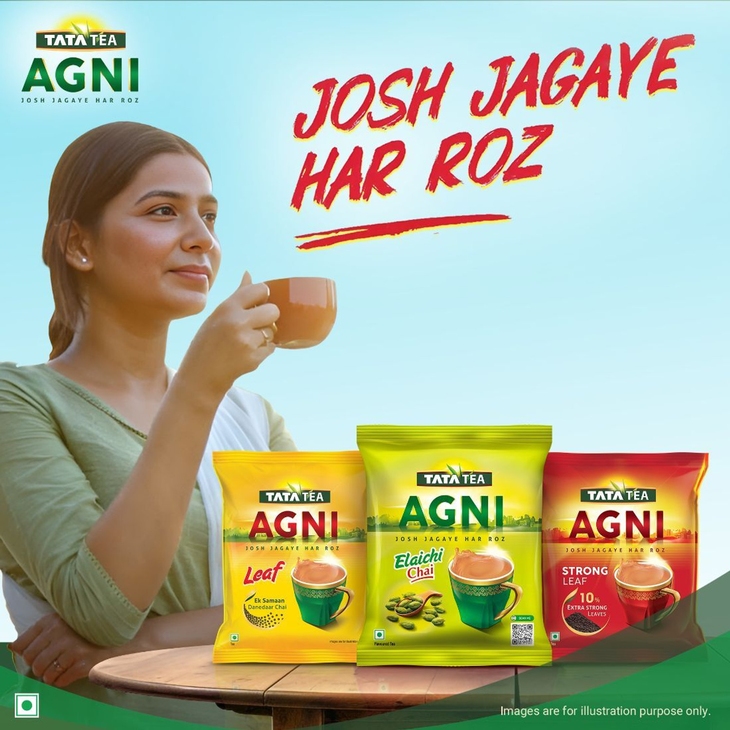Image of Tata Tea Agni Elaichi Flavoured Strong Black Tea 1 kg Pack Tea Pouch