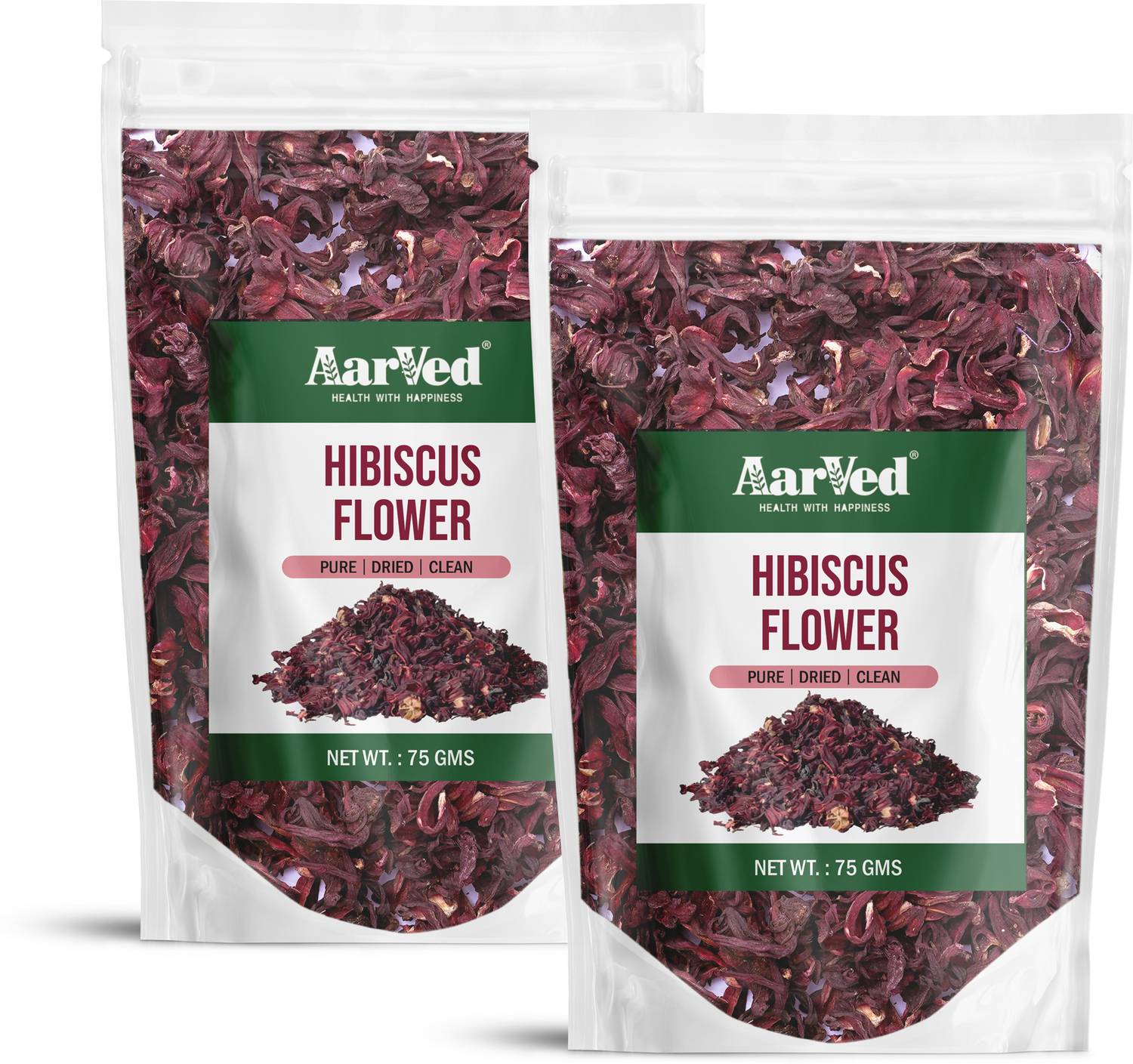 AarVed Natural Hibiscus Flowers for Tangy Detox Drinks, Skin & Hair Care | Roselle Tea Hibiscus Herbal Tea Pouch