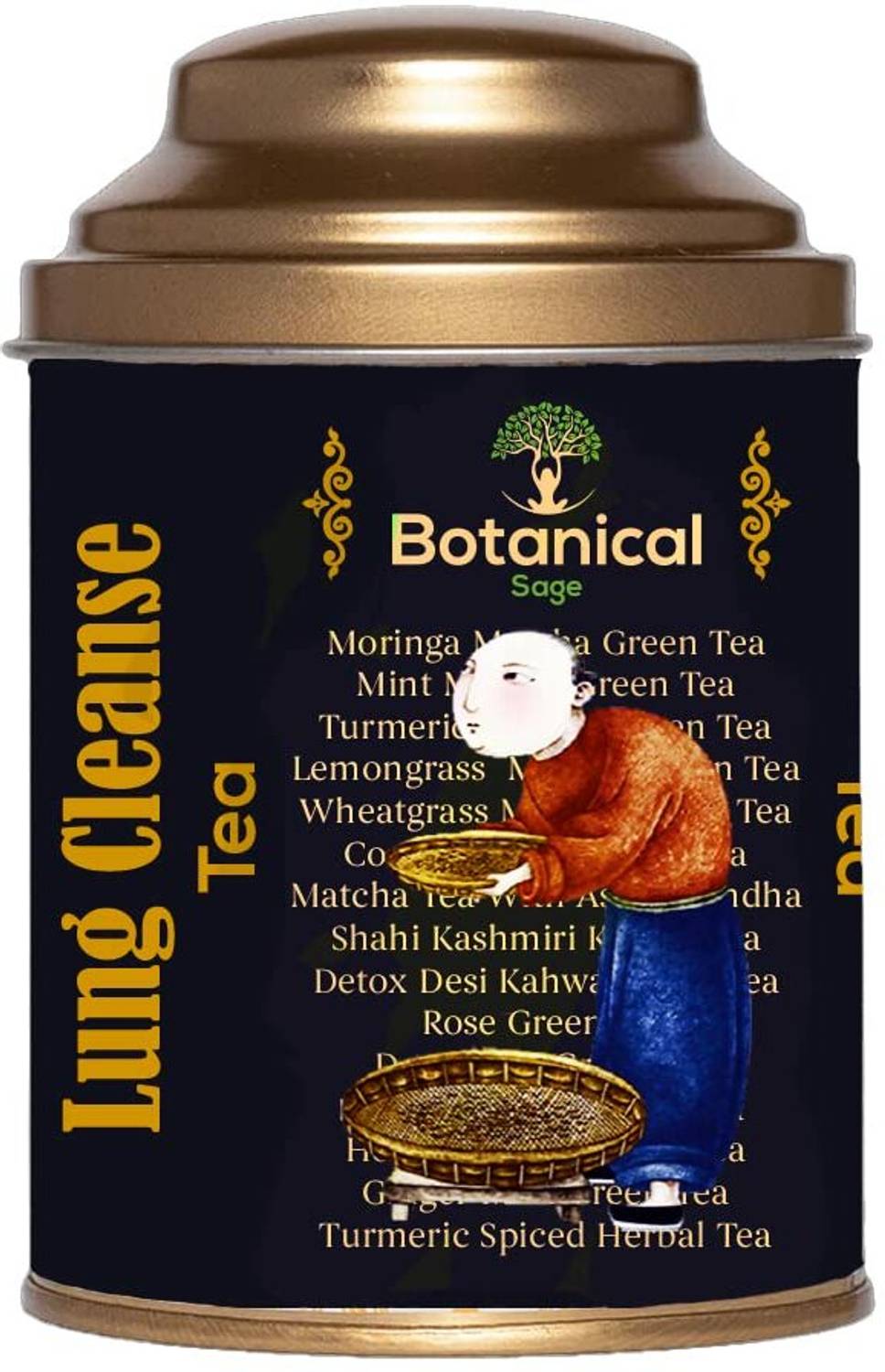 Botanical Sage Lung Cleanse Tea | With Goodness of Mullein Leaves,burdock root, Tulsi, etc Herbal Tea Box