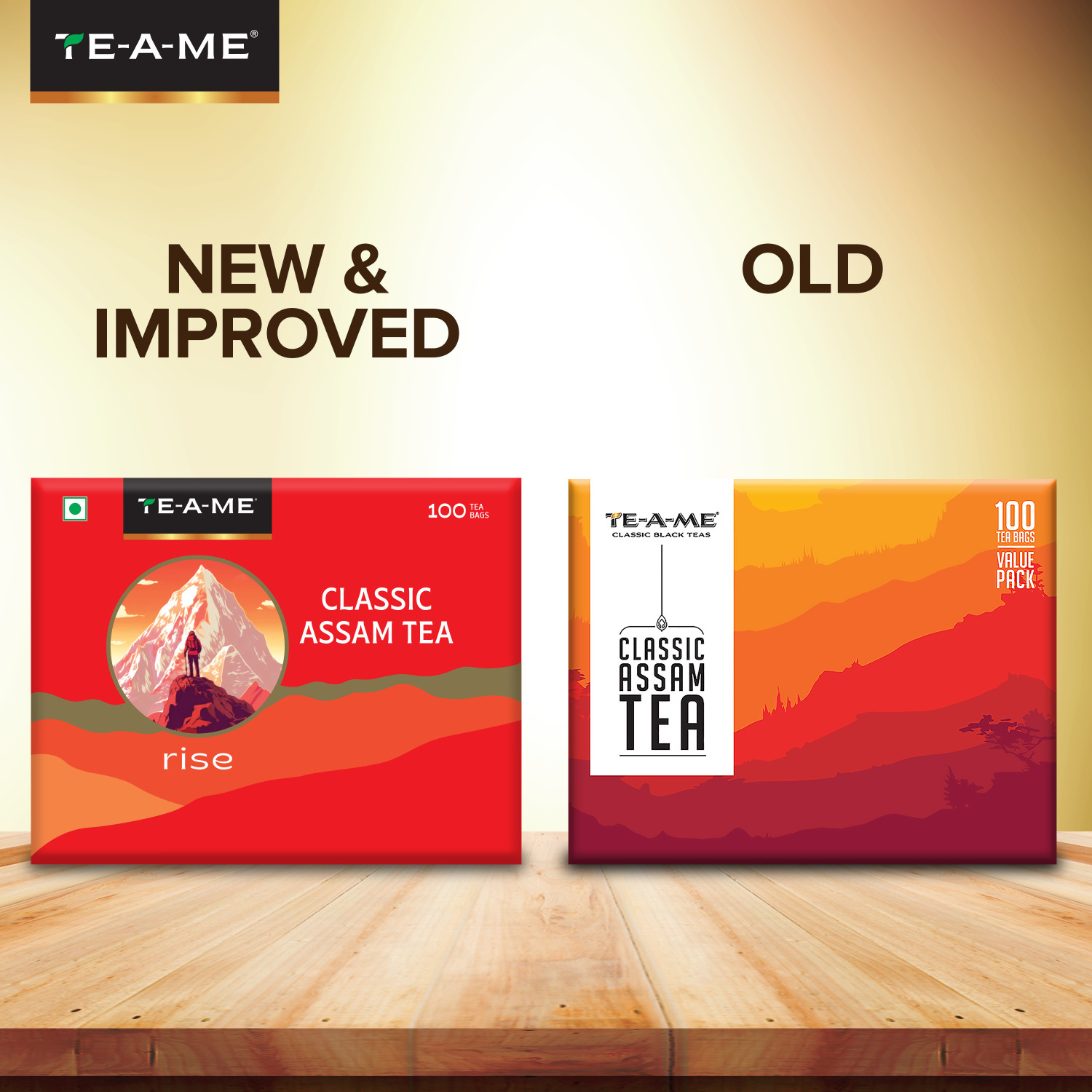 Image of TE-A-ME Assam Tea, 100 Tea Bags Black Tea Bags Box (100 Bags)