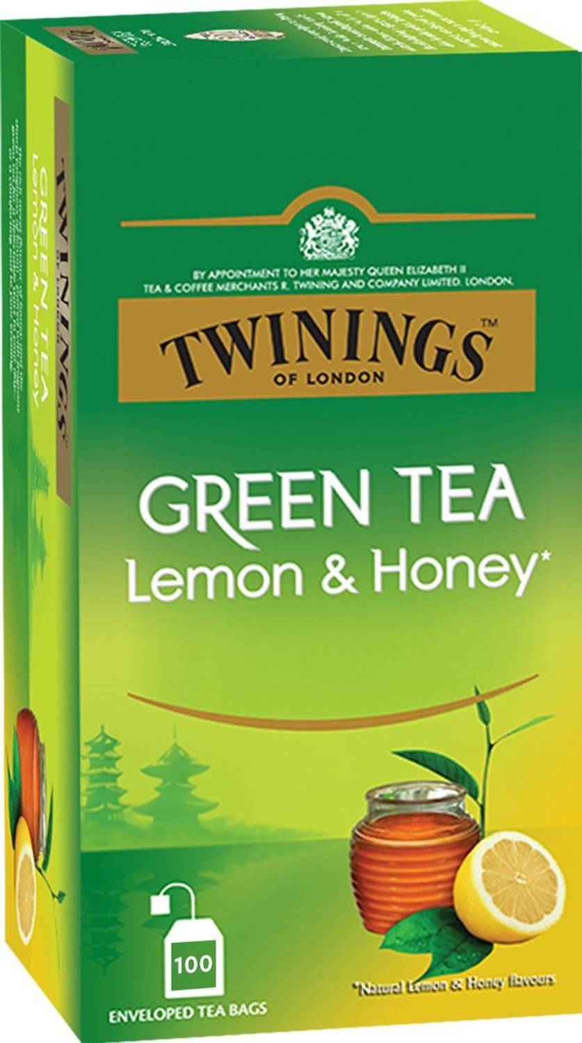 TWININGS Green Tea Lemon & Honey, Sweet Honey & Tangy Lemon Lemon, Honey Green Tea Bags Box