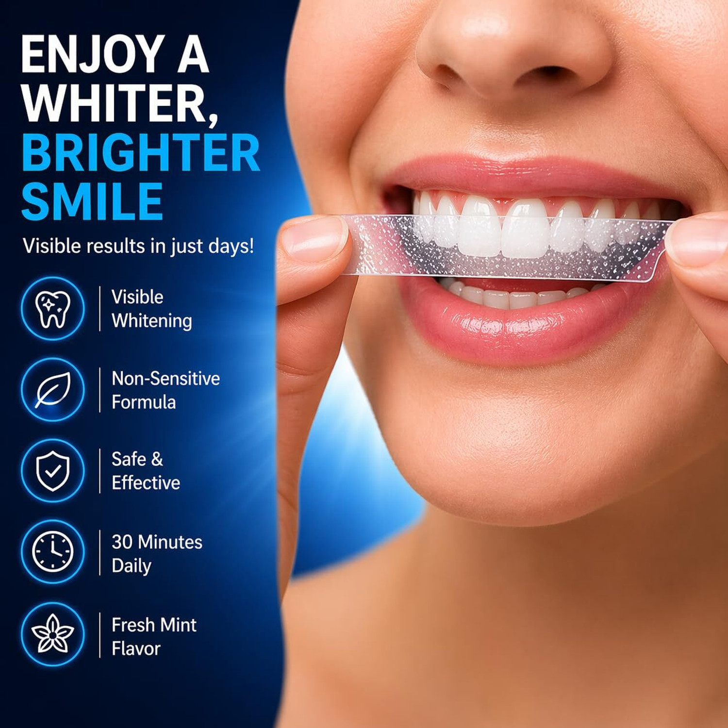 Image of Amazheal Advanced Teeth Whitening Strips for Sensitive Teeth, Stain Removal Whitening Kit Teeth Whitening Kit