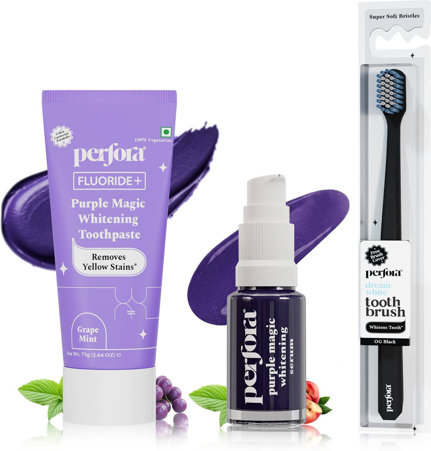 Perfora Purple Oral Care - Purple Magic Serum, Purple Toothpaste