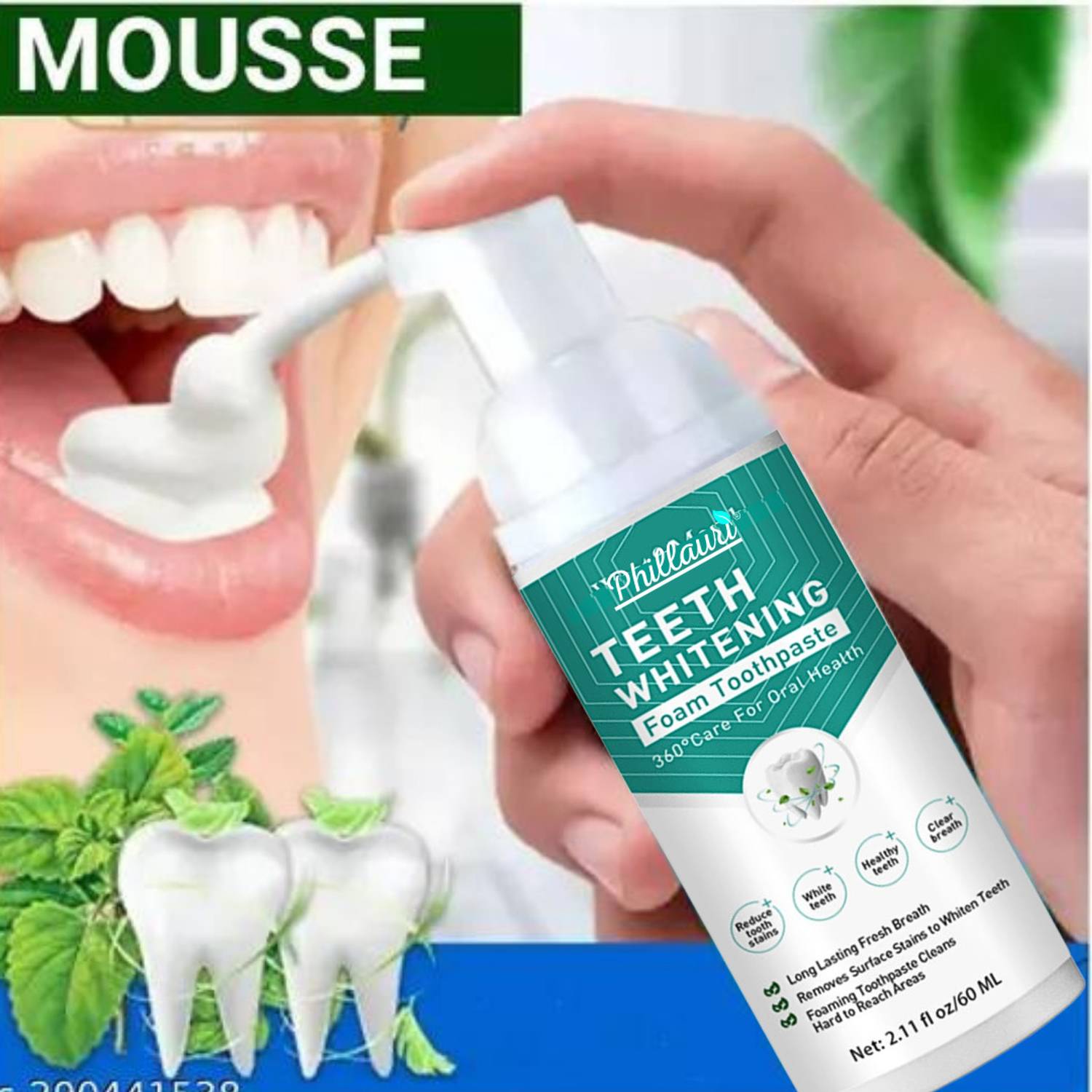 Phillauri Whitening Foam to Ultra-fine Deeply Clean Gums Stain Re