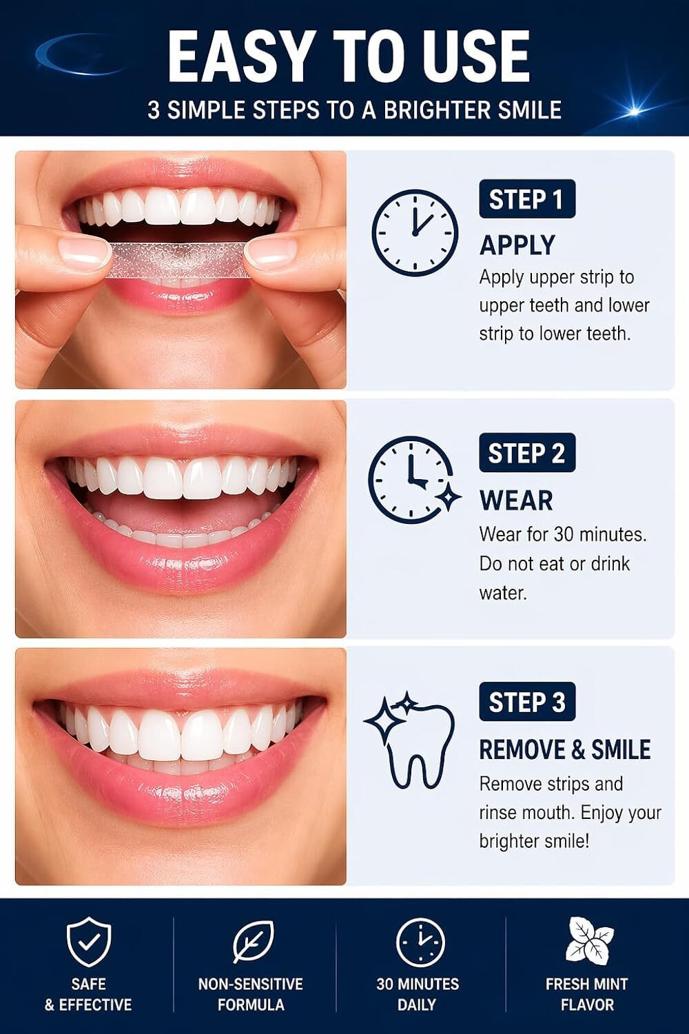 Image of Amazheal Advanced Teeth Whitening Strips for Sensitive Teeth, Stain Removal Whitening Kit Teeth Whitening Kit