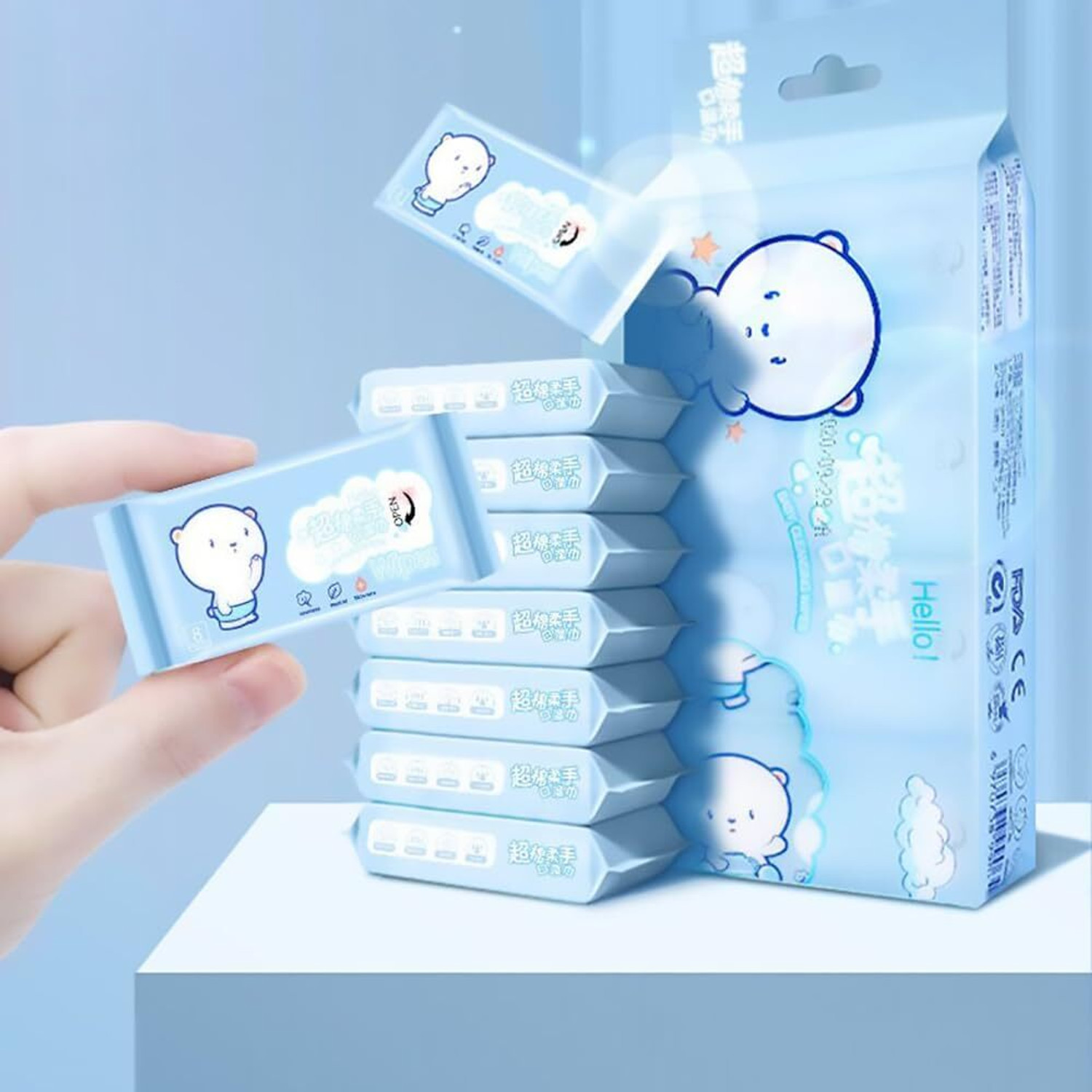Image of Lozenge Mini Wet Wipes Teeth Wipe