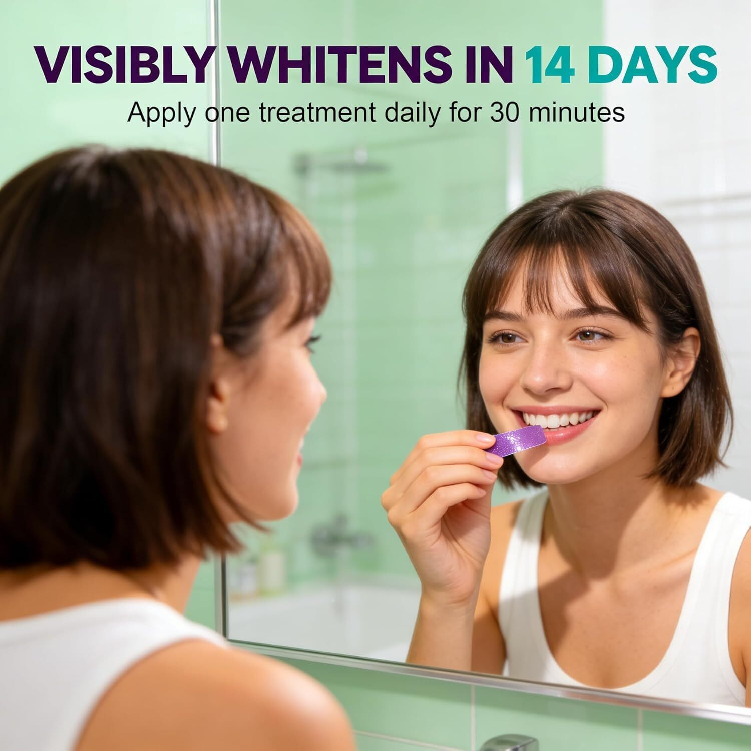 Image of KILAN Medcodes Purple Teeth Whitening Strips, PAP+ Color Corrector Stains Removal Teeth Wipe