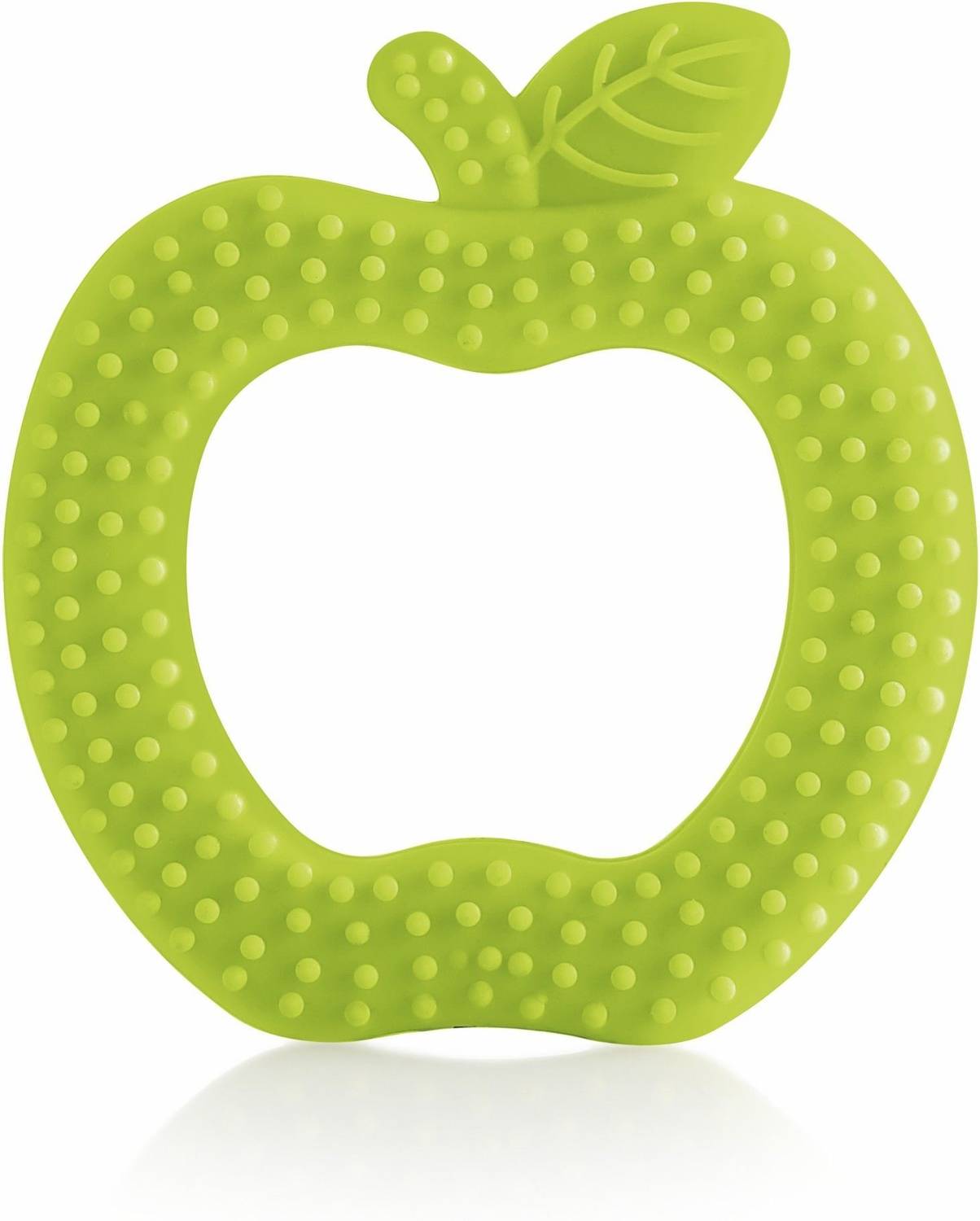 Beebaby Apple Shape Soft Silicone Teether for Baby with Carry Case, BPA Free, 3M+, Green Teether