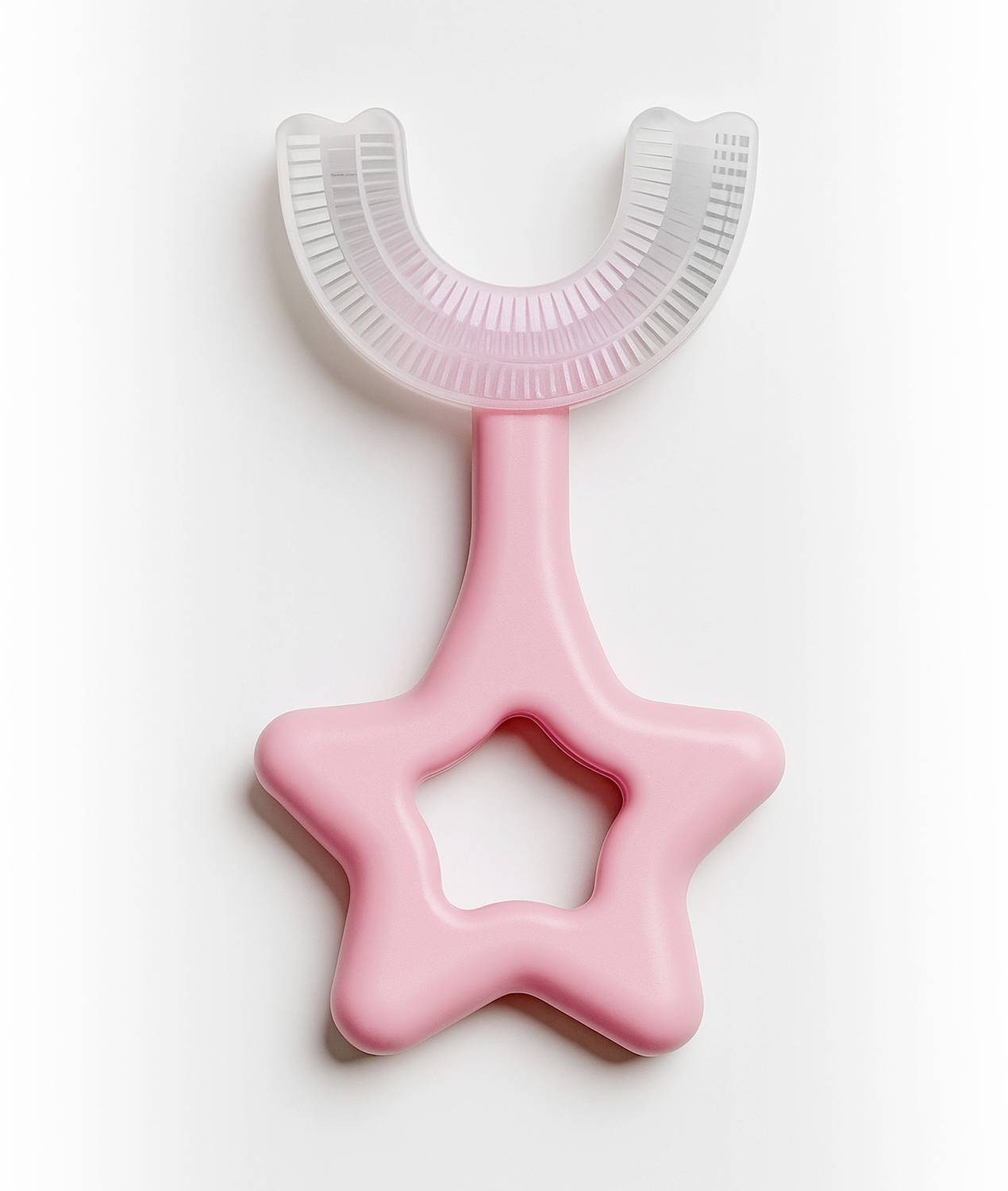 bebe burp U Shaped Toothbrush, Food Grade Soft Silicone, U Shape (2-8 Years)(Star Shape) Ultra Soft Toothbrush