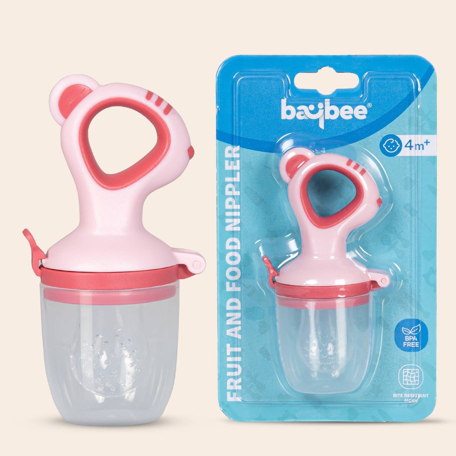 baybee Silicone Food Feeder Pacifier/Teether-Organic Fresh Fruit Nibbler 6-12 Months Teether and Feeder