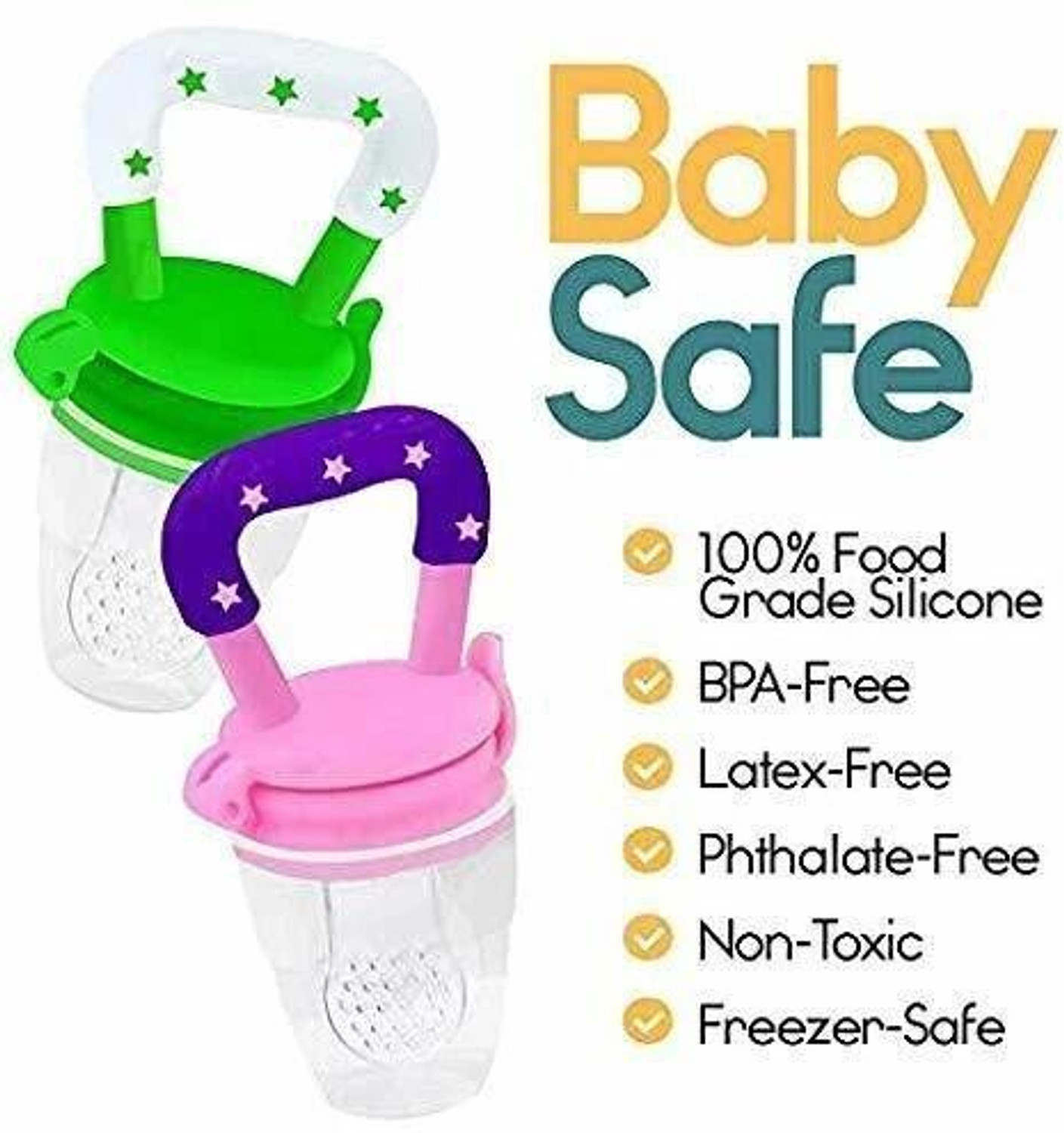 Image of Wolfano Vegetable and Fruit Nibbler Teether and Feeder (Multicolor)